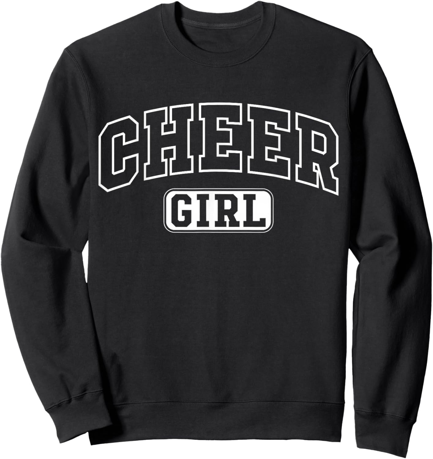 Cheer Girl Funny Athletic Lettering Cheerleader Youth Kids Sweatshirt - Sweatshirt | Black