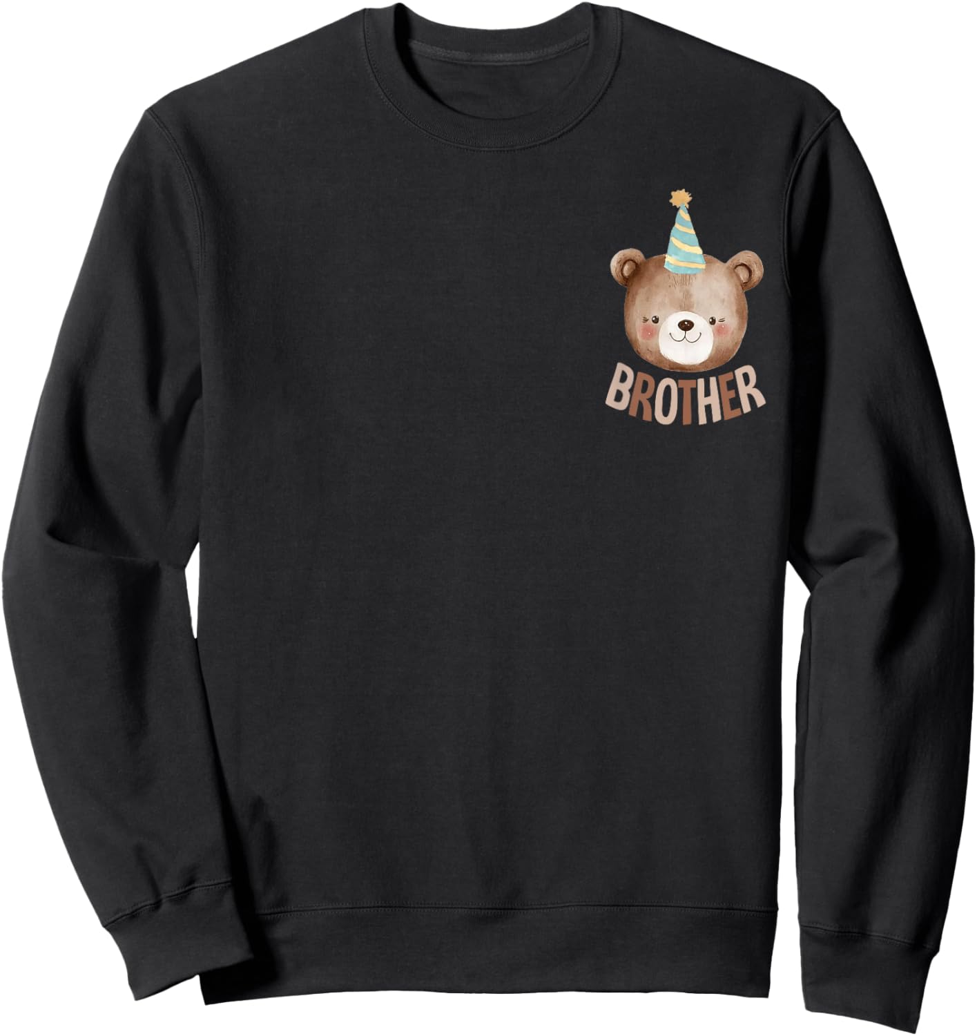 Brother Teddy Bear 1st Birthday Boy Girl Family Matching Sweatshirt - Sweatshirt | Black