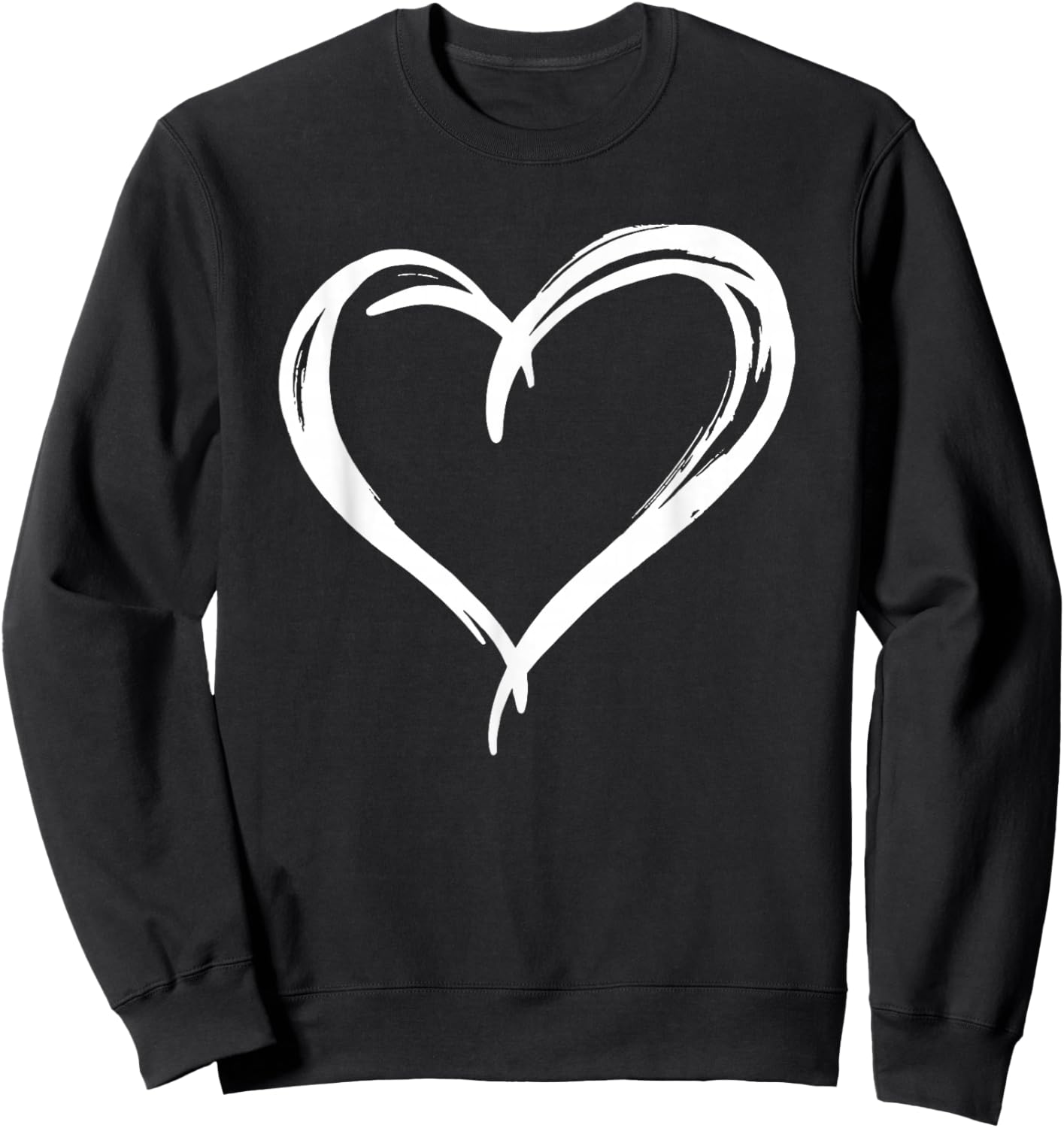 Valentines Day Heart Love Couple Romantic Art Graphic Sweatshirt - Sweatshirt | Black