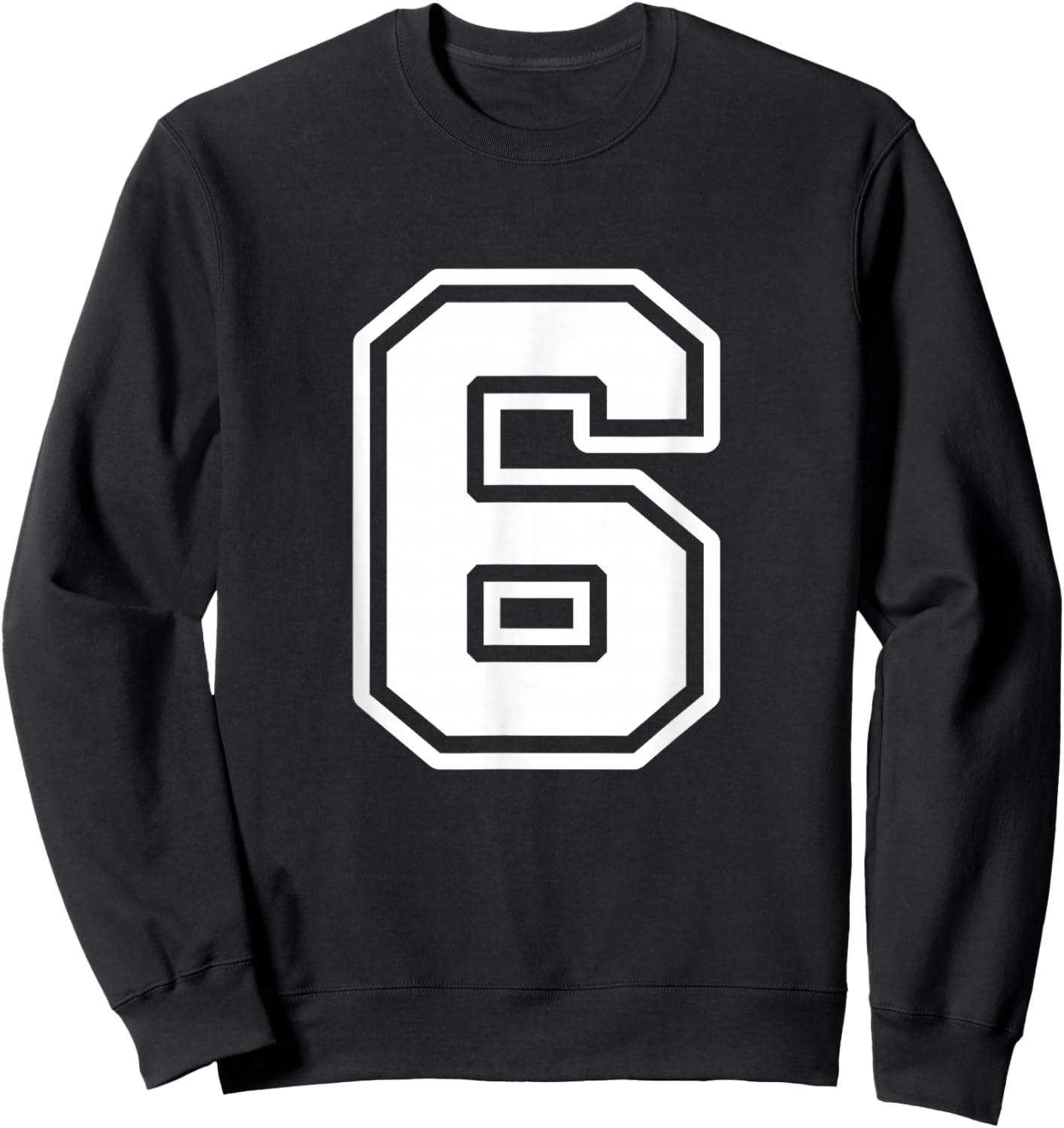 6th Birthday 6 Years Number 6 Uniform Sports Team Jersey Sweatshirt - Sweatshirt | Black