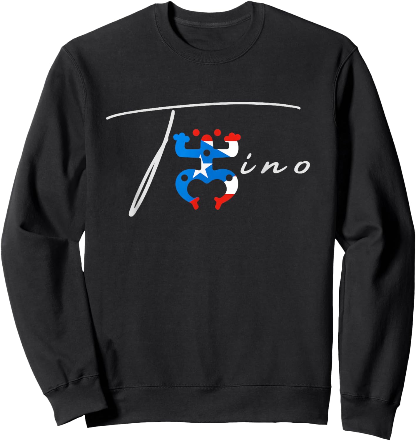 Funny Frog Coqui Puerto Rico Taino Hispanic Flag Sweatshirt - Sweatshirt | Black