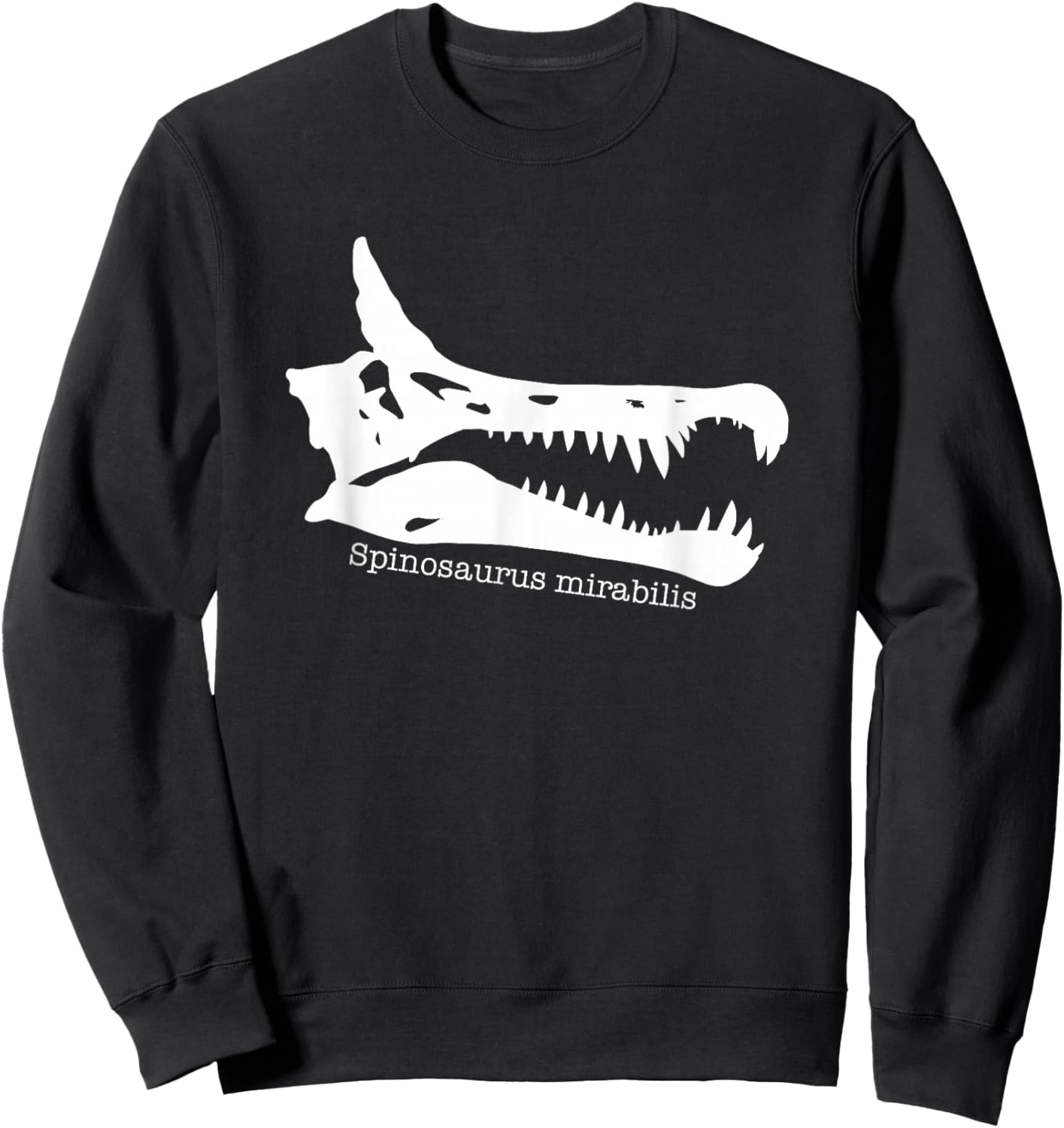 Spinosaurus Mirabilis - Retro Dinosaur Fossil Paleontology Sweatshirt - Sweatshirt | Black