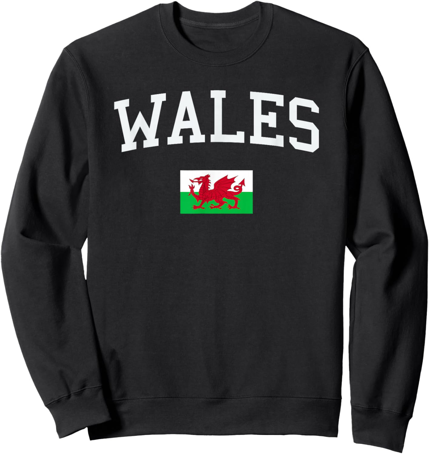 Welsh Flag Men Women Kids Wales Sweatshirt - Sweatshirt | Black