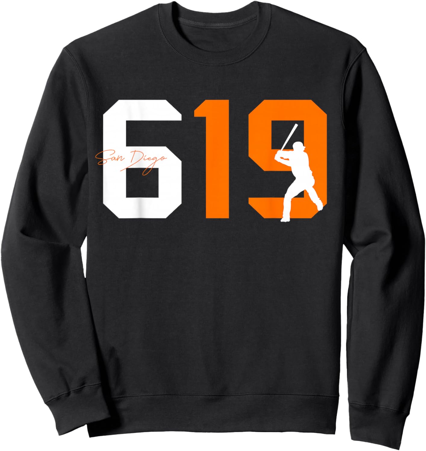Retro San Diego 619 Vintage 90's Baseball Sports Style Lover Sweatshirt - Sweatshirt | Black