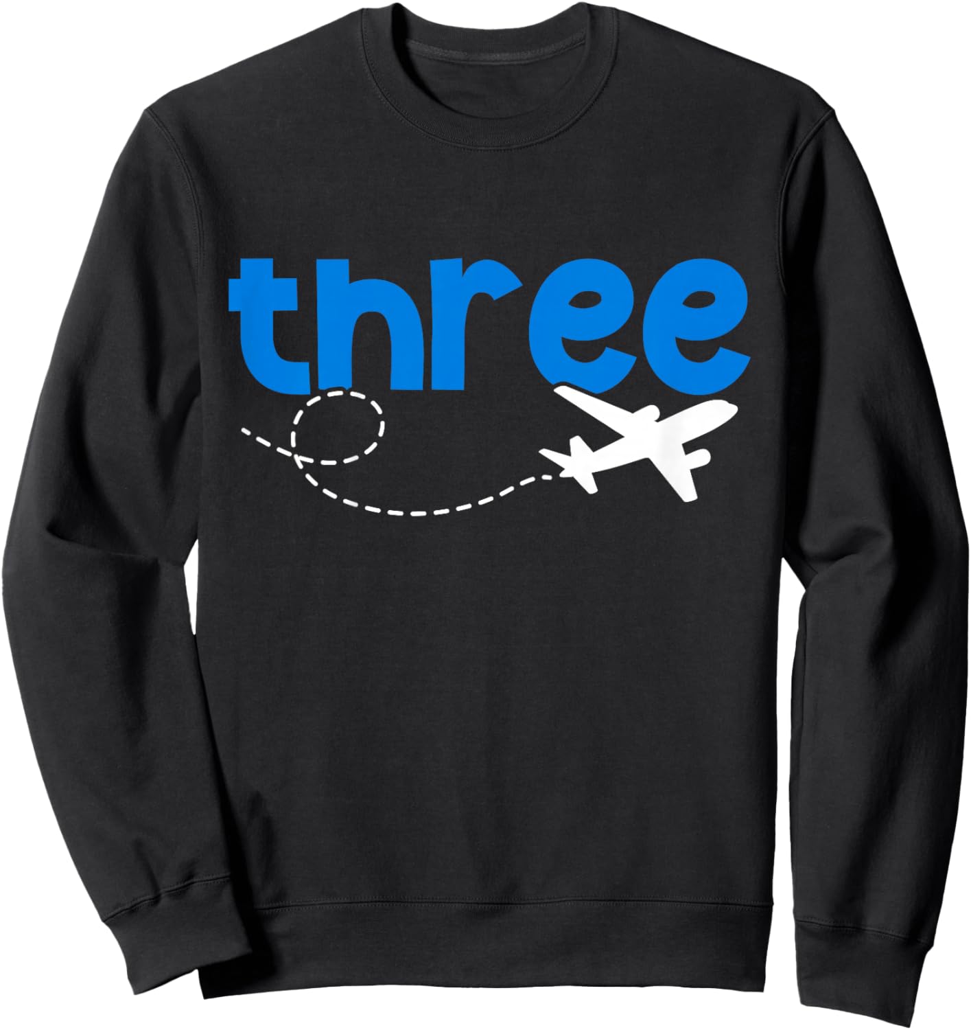 3rd Airplane Birthday Party Three Year Old Pilot Birthday Sweatshirt - Sweatshirt | Black