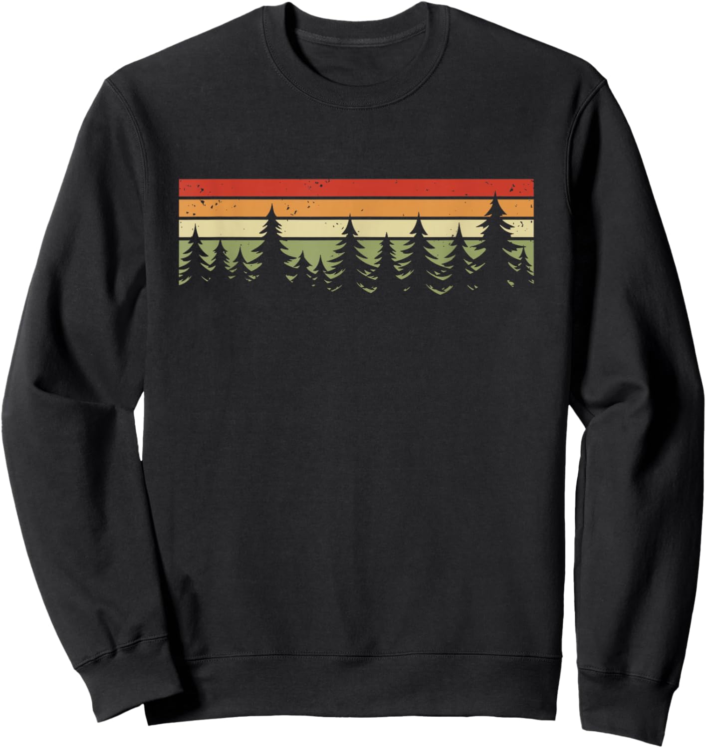 Trees Landscape Vintage Forest Sweatshirt - Sweatshirt | Black
