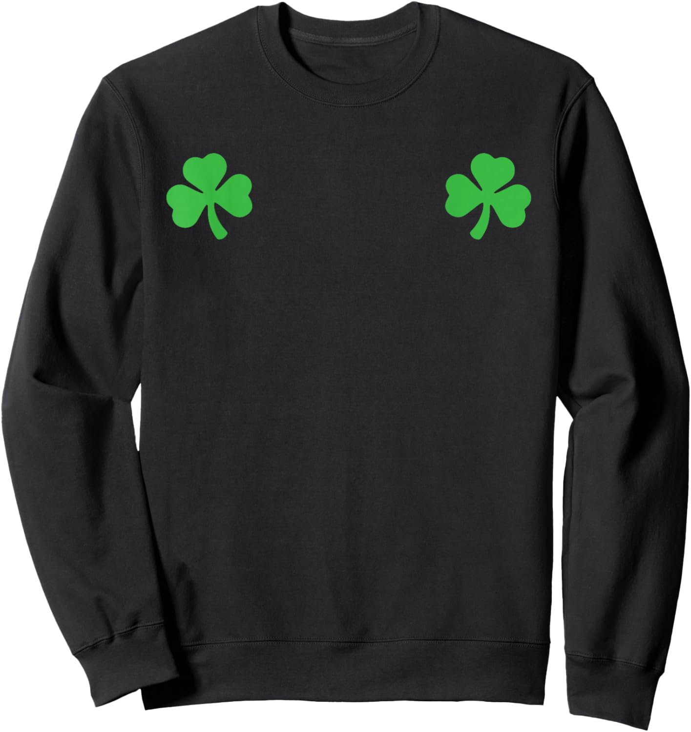 Shamrock Boobs Leaf Clover Saint Patrick's Paddys Day Sweatshirt - Sweatshirt | Black