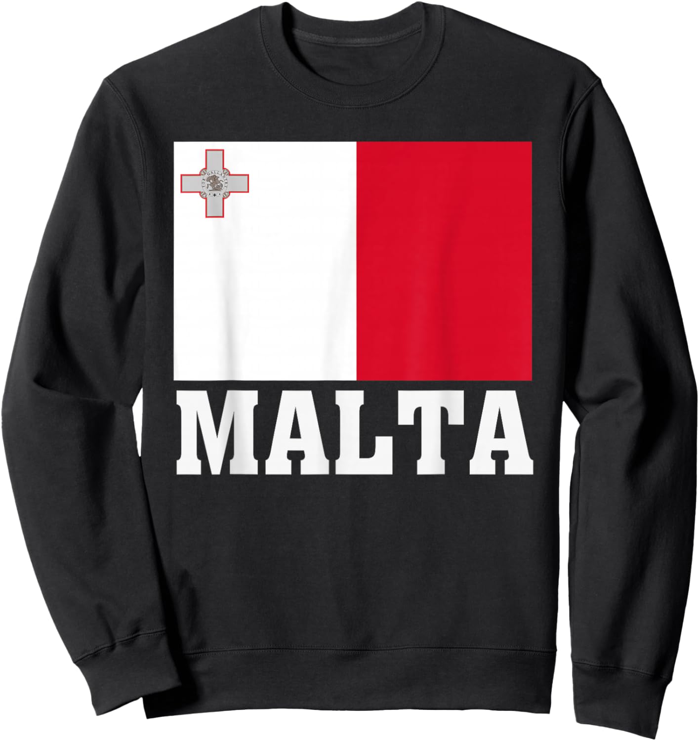 Malta Flag Patriotic National Roots Souvenir Sweatshirt - Sweatshirt | Black