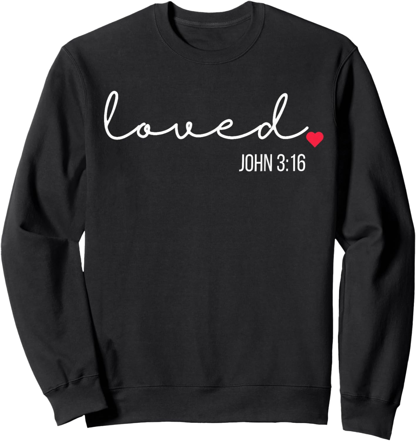 Love John 3:16 Valentine Coquette Bow Christian Women Girl Sweatshirt - Sweatshirt | Black