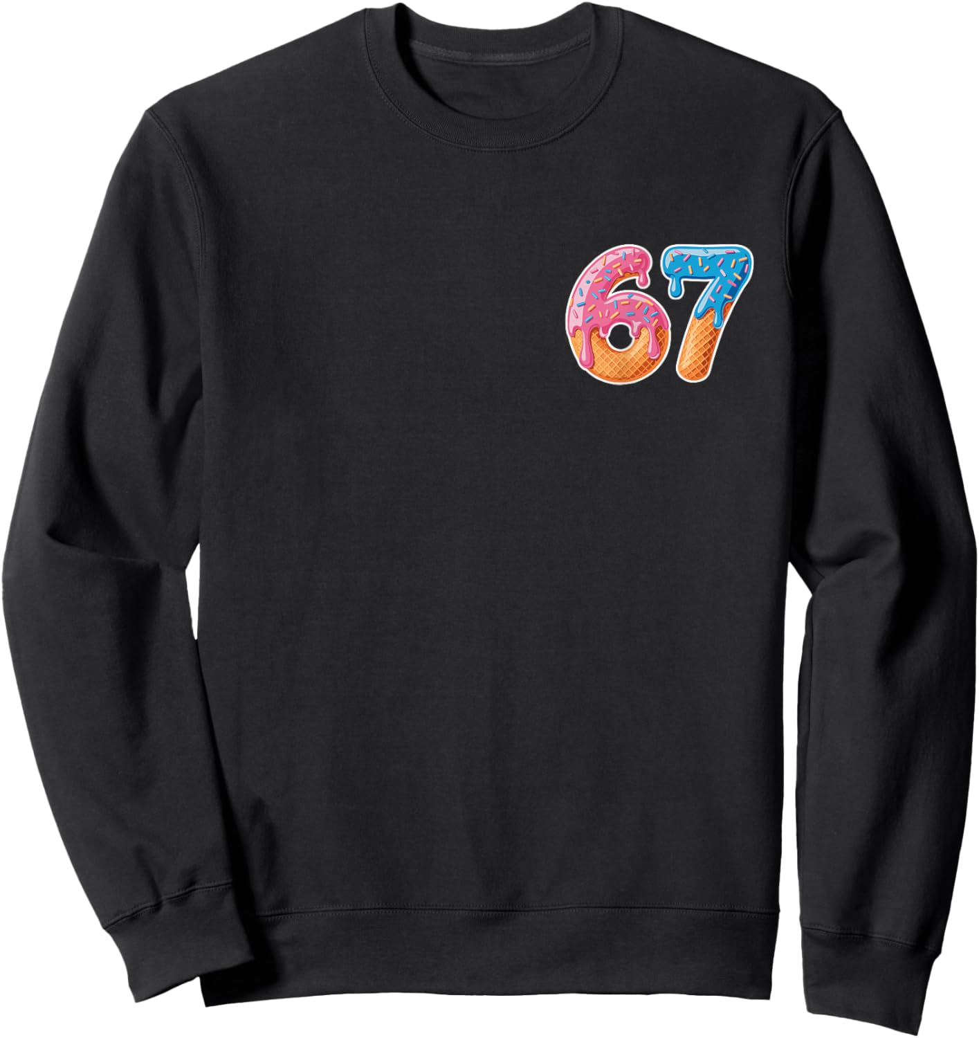 Ice Cream Drip Six Seven 6 7 Meme 67 Sweatshirt - Sweatshirt | Black