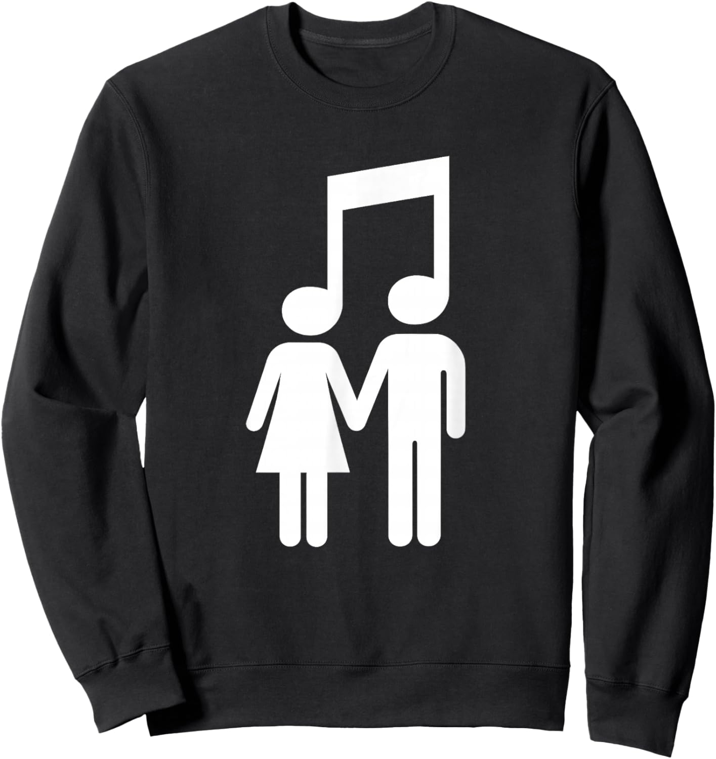 Music Note Stick Love Figure Concert Couple Sweatshirt - Sweatshirt | Black