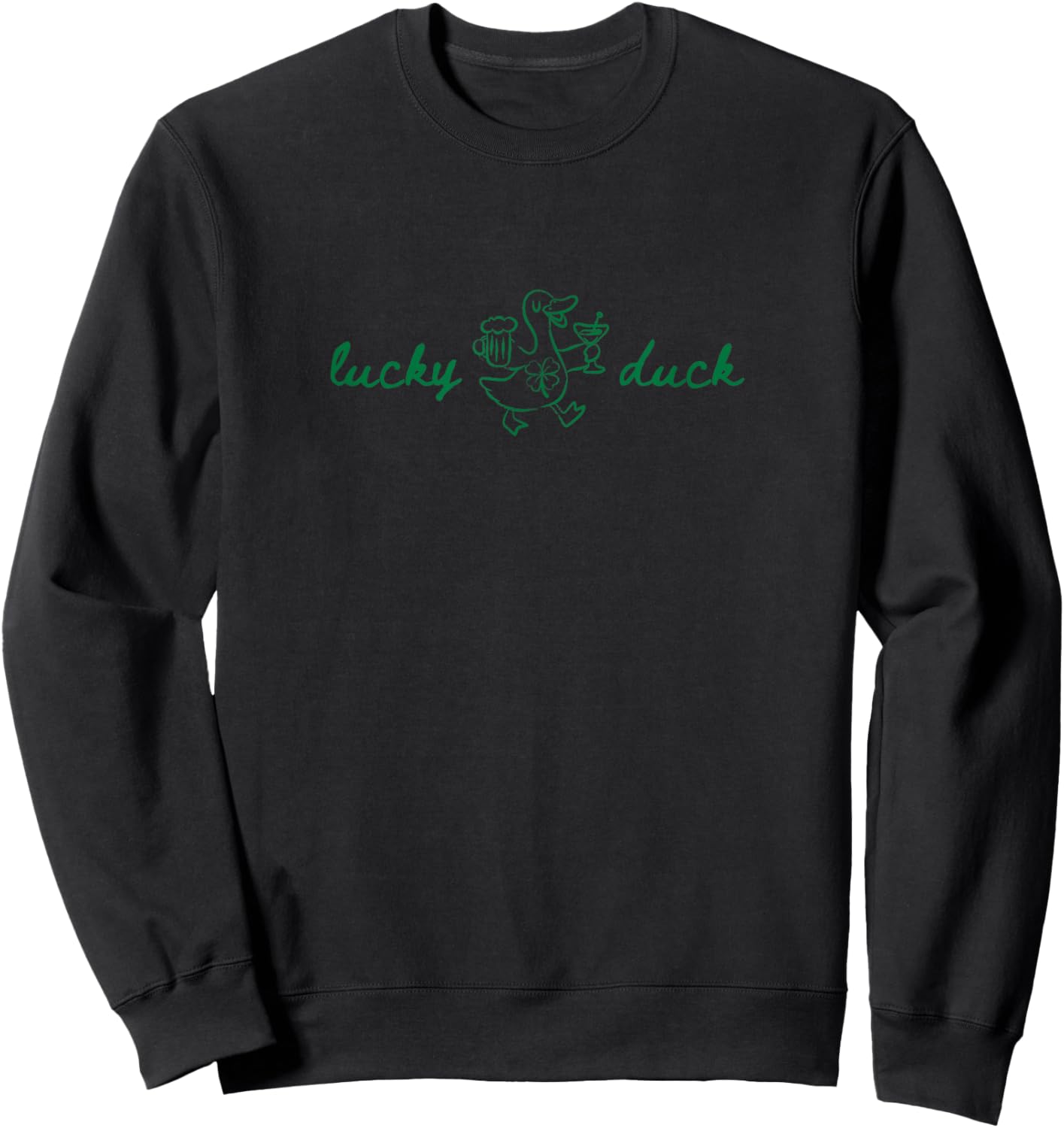 Lucky Duck St Paddys Day Goose St Patricks Day Sweatshirt - Sweatshirt | Black