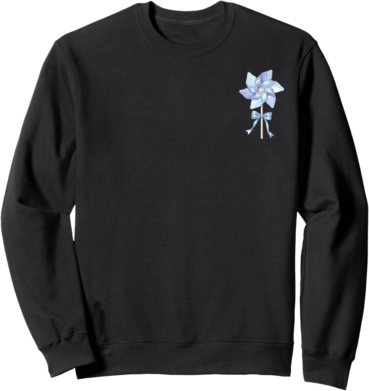 Blue Pinwheel Pocket Child Abuse Awareness Prevention Month Sweatshirt - Sweatshirt | Black