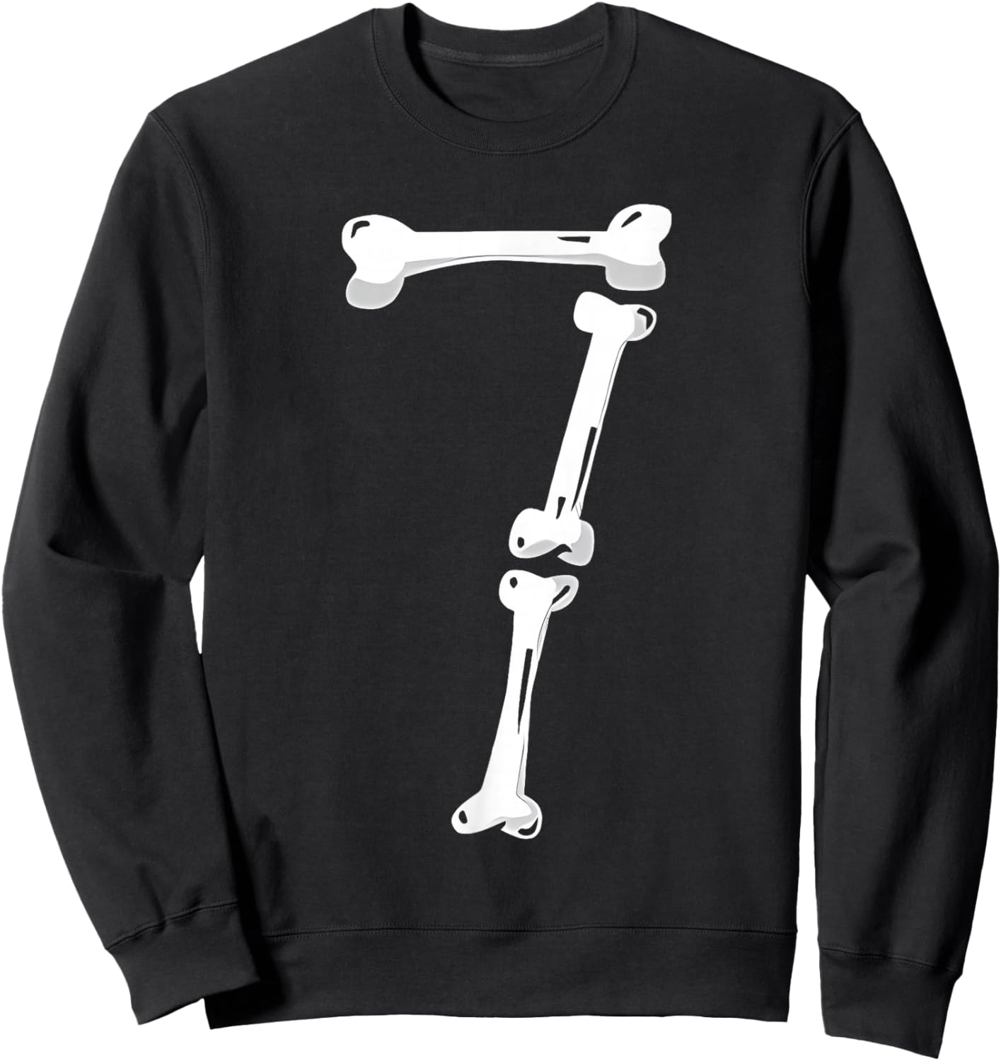 Skeleton Bone Number 7 Creepy Number 67 Six Seven Funny Meme Sweatshirt - Sweatshirt | Black