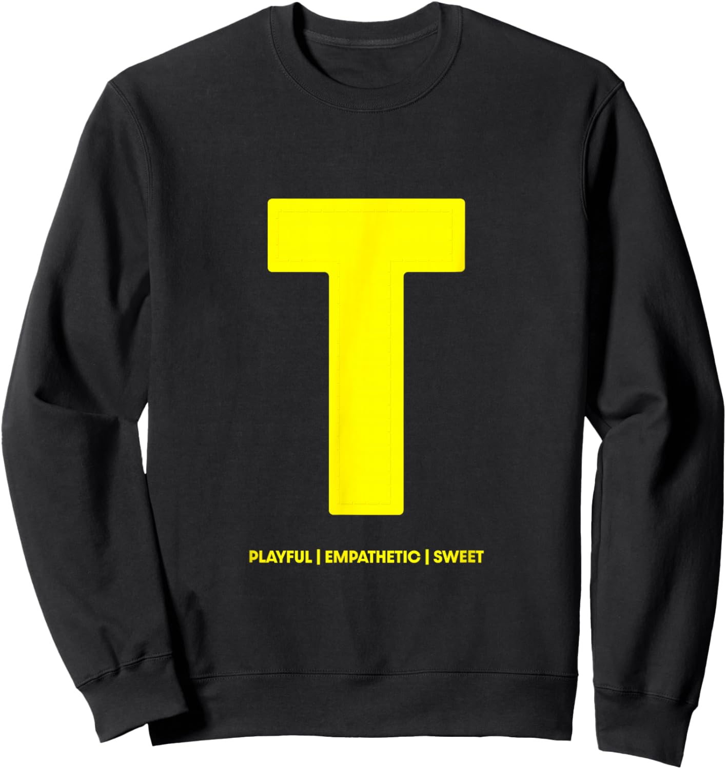 Chipmunks T for Theodore Letter Print Halloween Costume Sweatshirt - Sweatshirt | Black