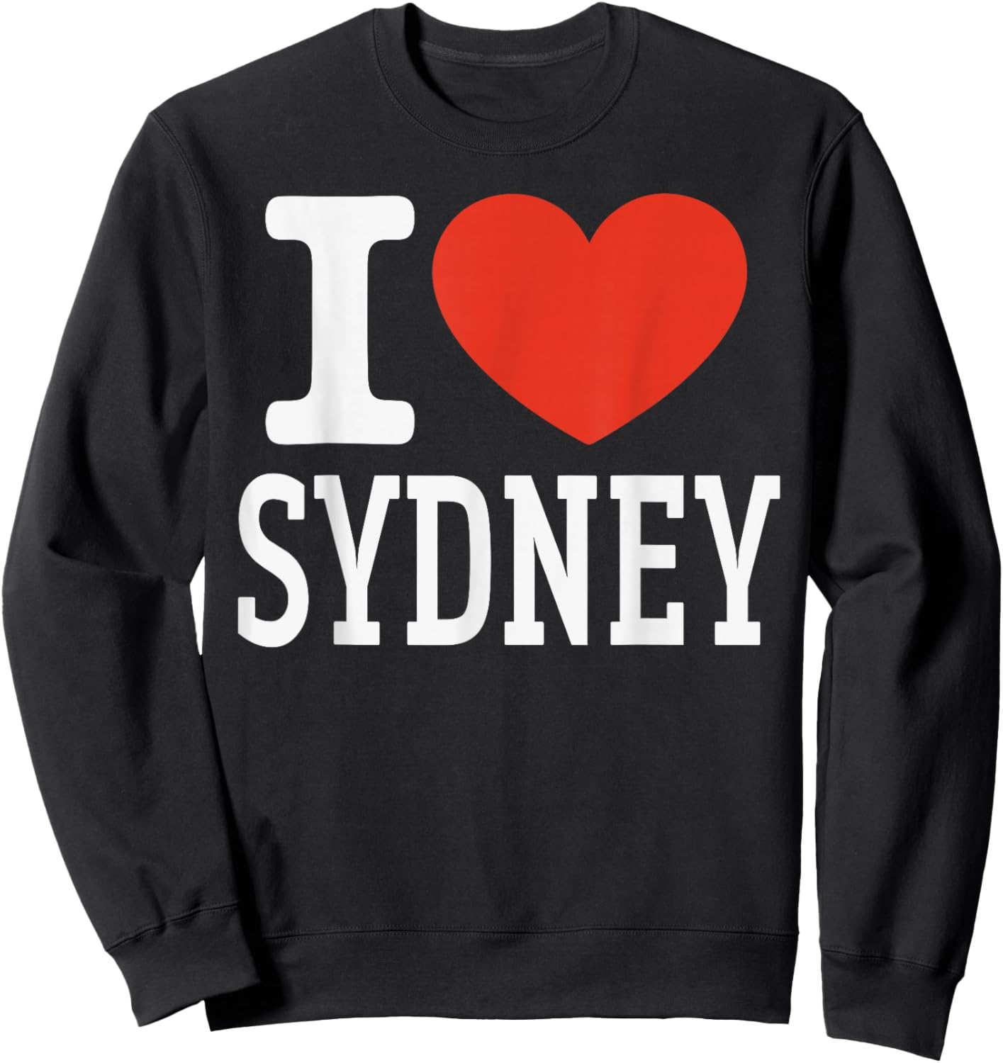 I Love Sydney City Heart Graphic Souvenir Travel Sweatshirt - Sweatshirt | Black