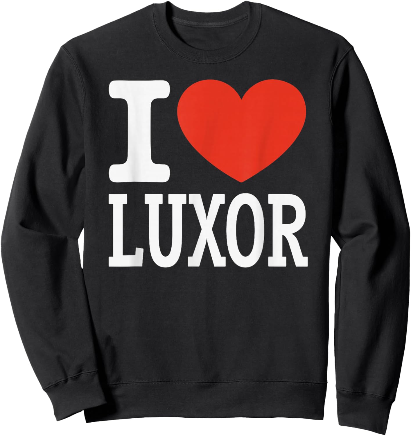 I Love Luxor City Heart Graphic Souvenir Travel Sweatshirt - Sweatshirt | Black