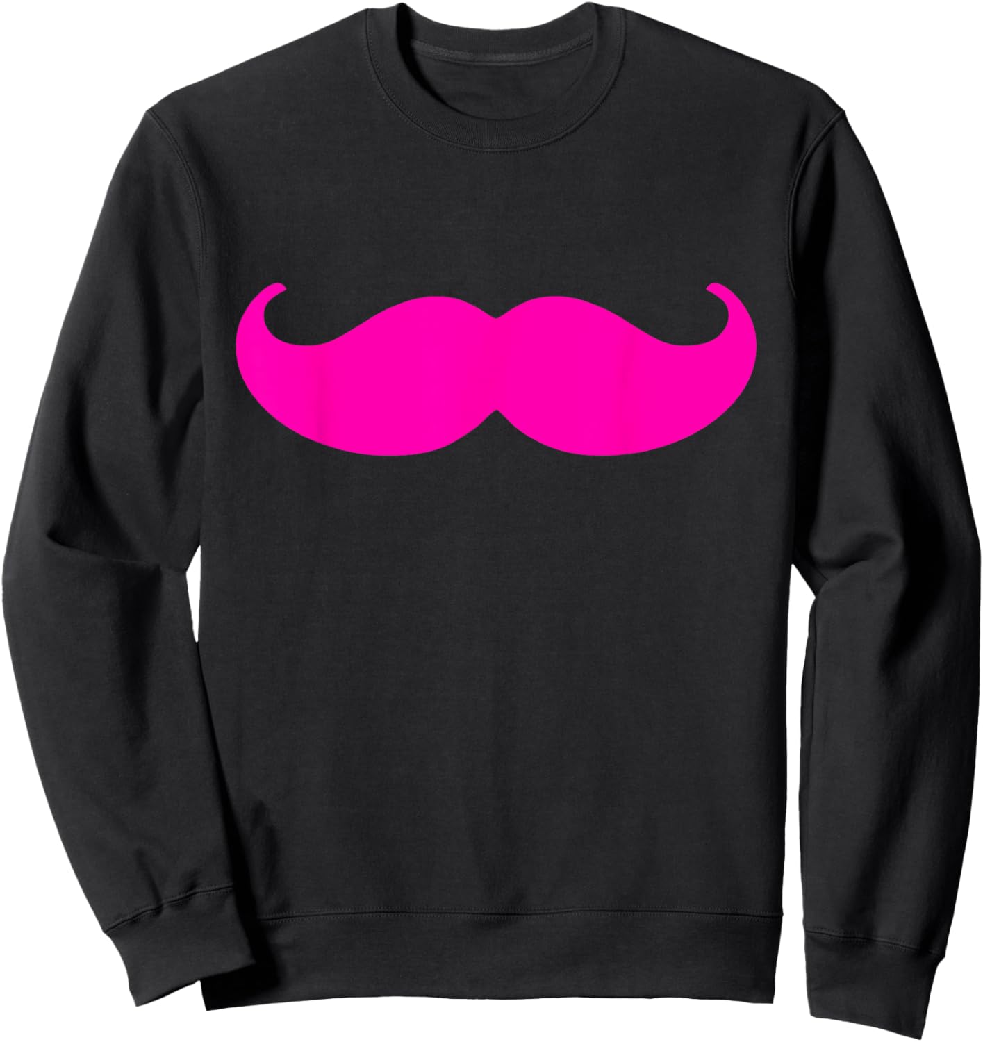 2000s Mustache Pink Sweatshirt - Sweatshirt | Black