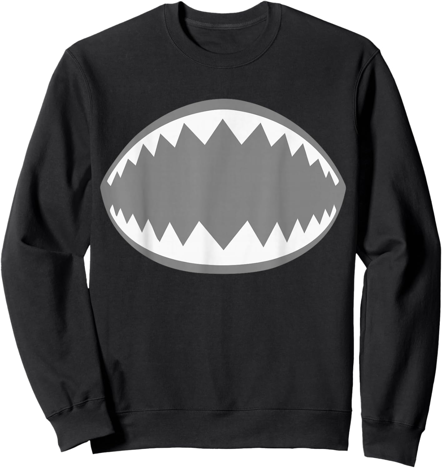 Shark Jaw Shirt Adult Kids Men Women Shark Mouth Costume Sweatshirt - Sweatshirt | Black