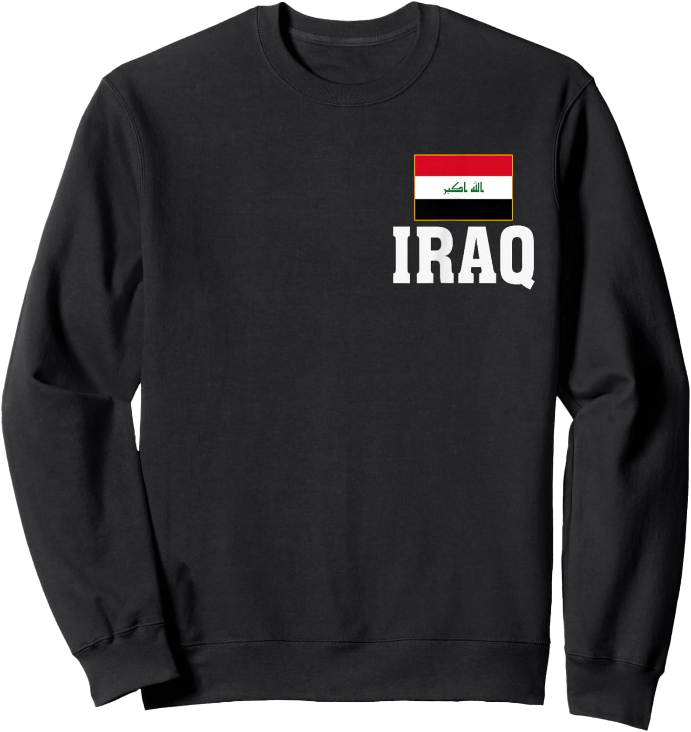 Iraq Flag Patriotic Country Roots Souvenir Sweatshirt - Sweatshirt | Black