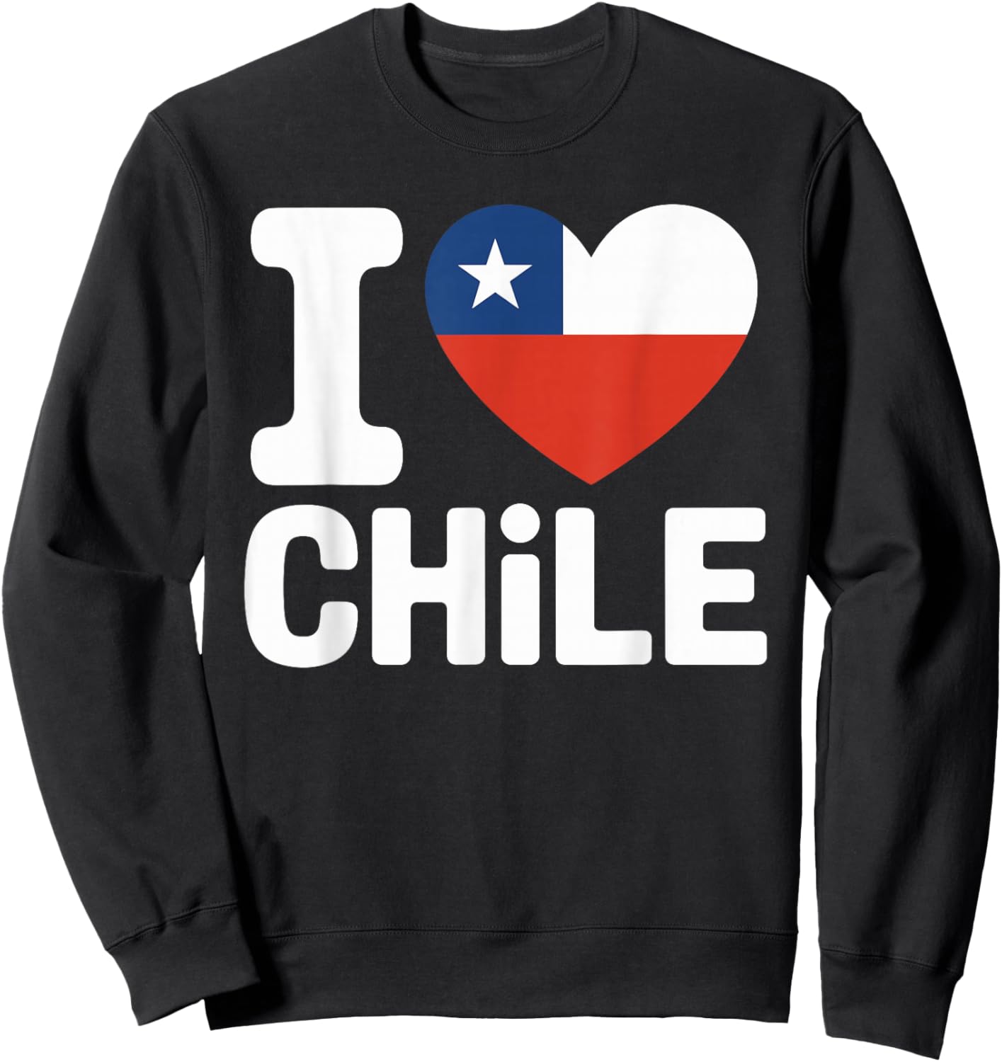 I Love Chile Heart Flag Sweatshirt - Sweatshirt | Black