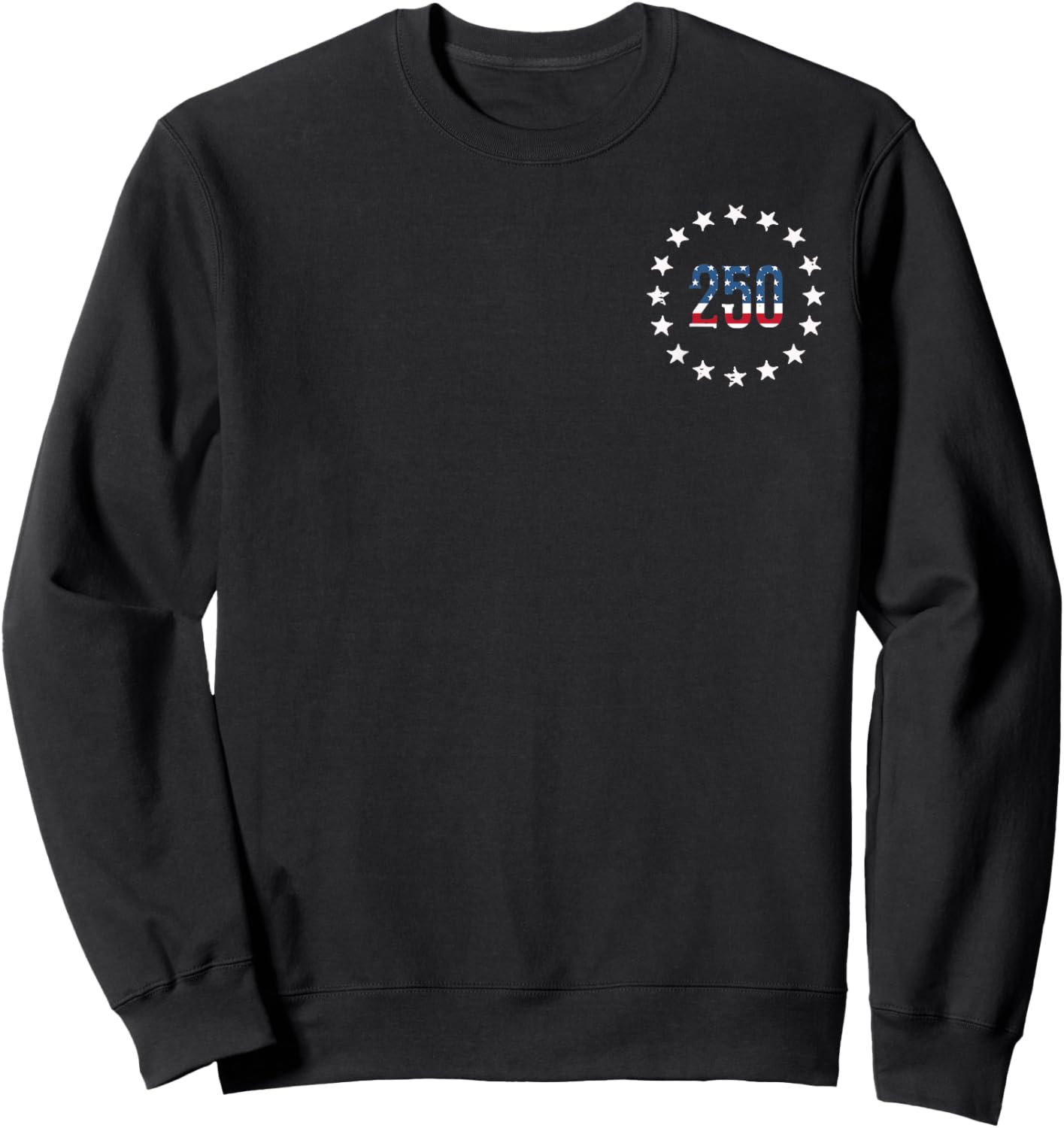 250 USA Flag Stars Pocket 250th Anniversary Men Women Kids Sweatshirt - Sweatshirt | Black