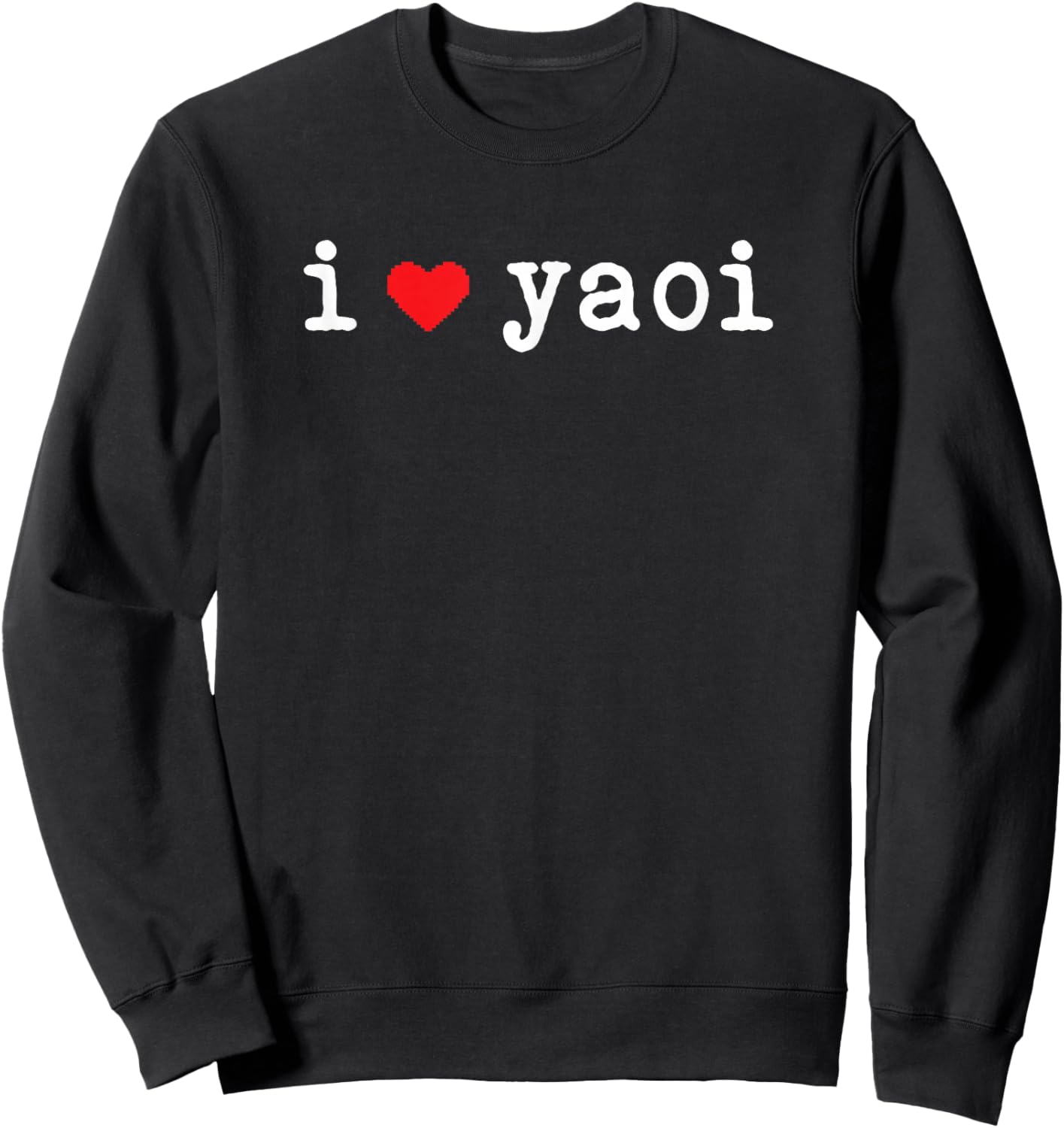 I Love Yaoi Funny Love Red Heart Minimalist Sweatshirt - Sweatshirt | Black