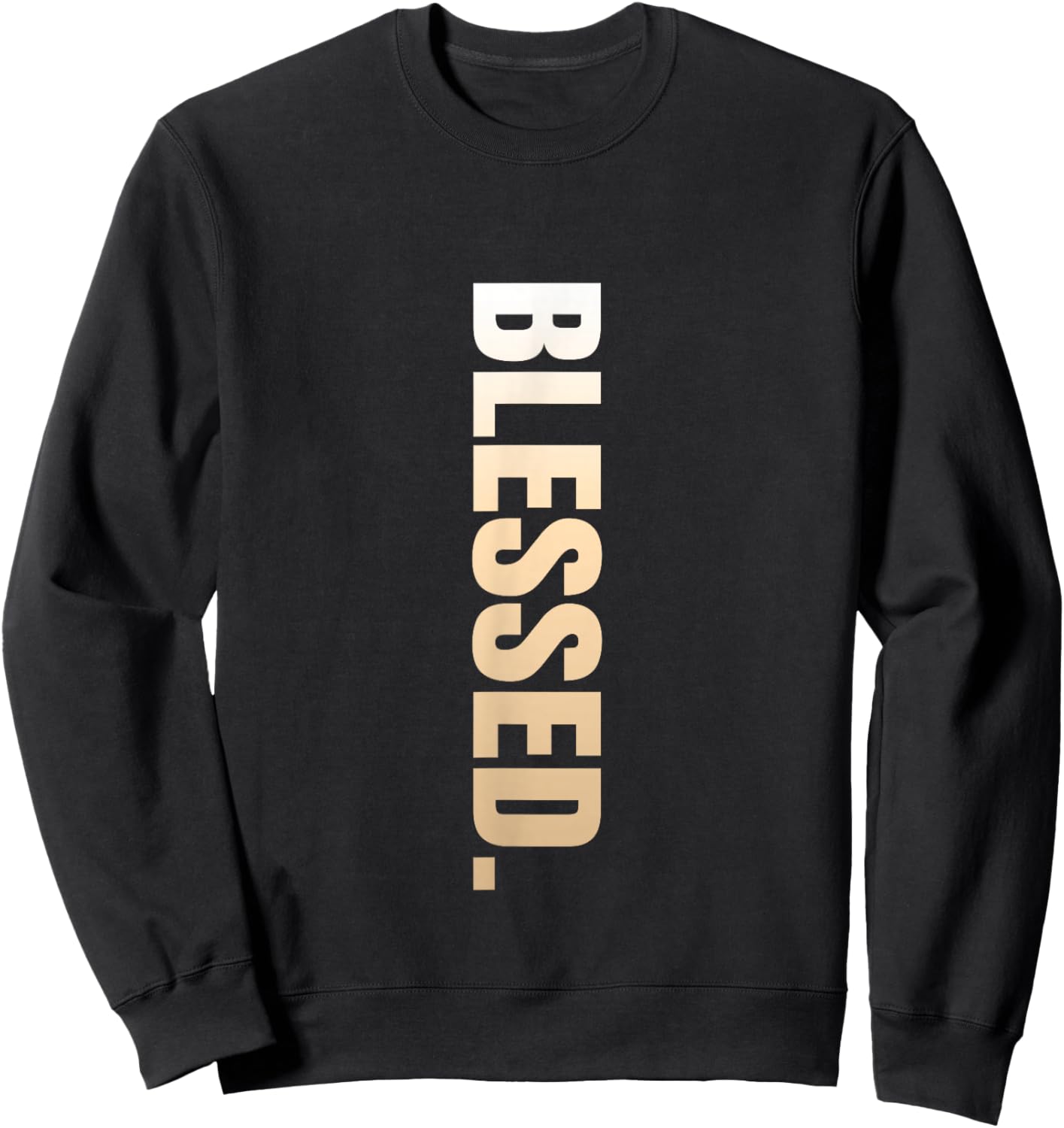 Tan Blessed Vertical Tan Color Graphic Sweatshirt - Sweatshirt | Black