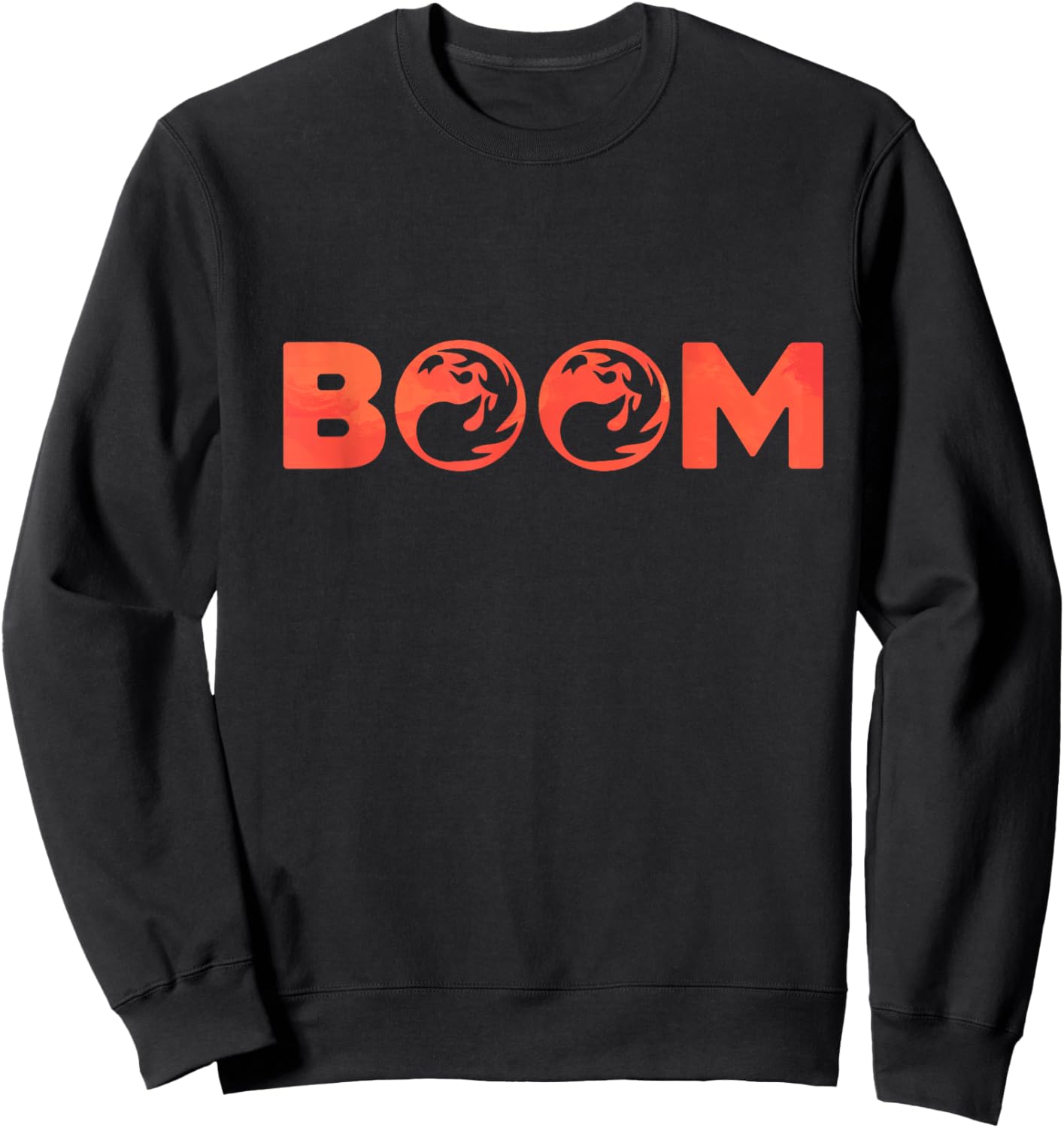 Boom Red Color Mountain Mana Magic Sweatshirt - Sweatshirt | Black