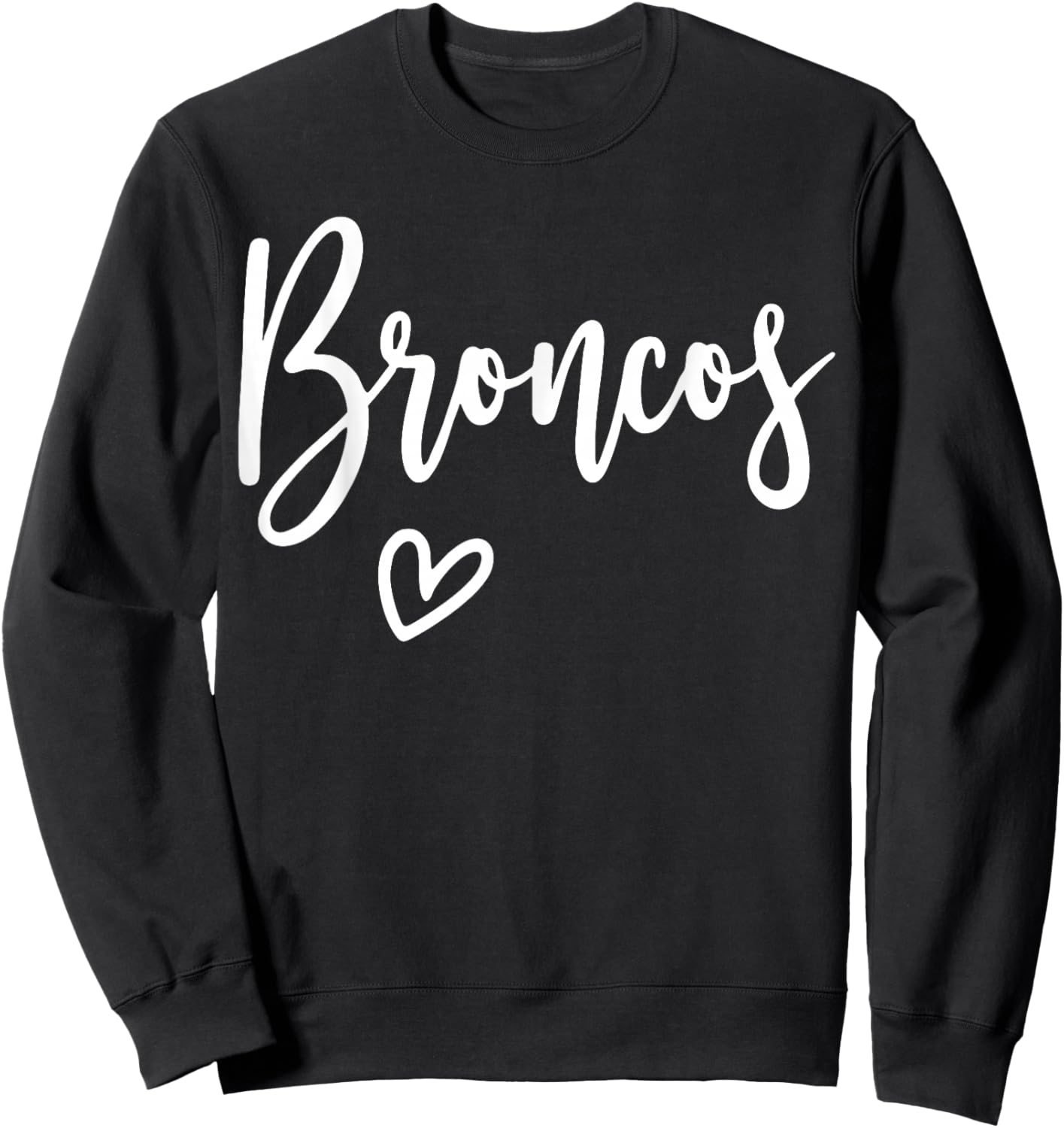 Vintage Broncos Last Name Heart Gift Women Kids Sweatshirt - Sweatshirt | Black