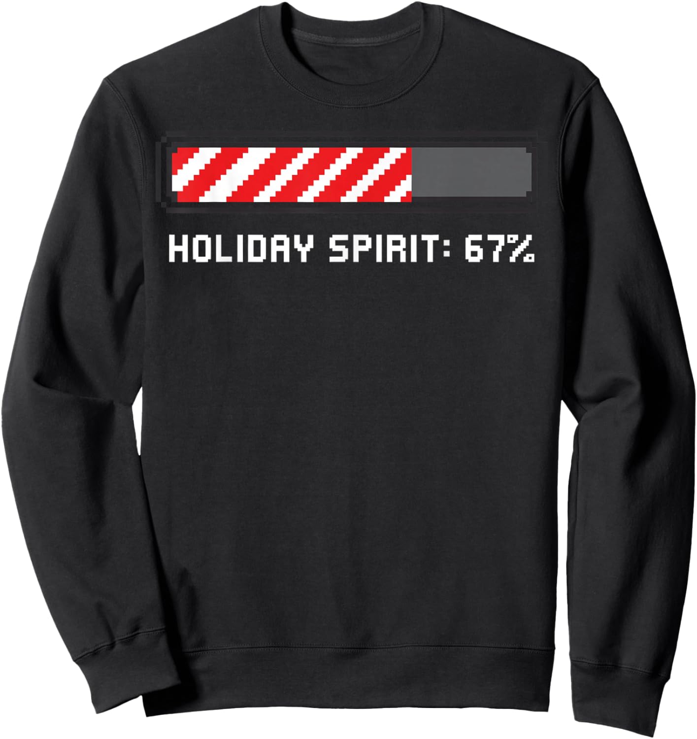 Funny Christmas Loading Bar 67 Candy Cane Sweatshirt - Sweatshirt | Black