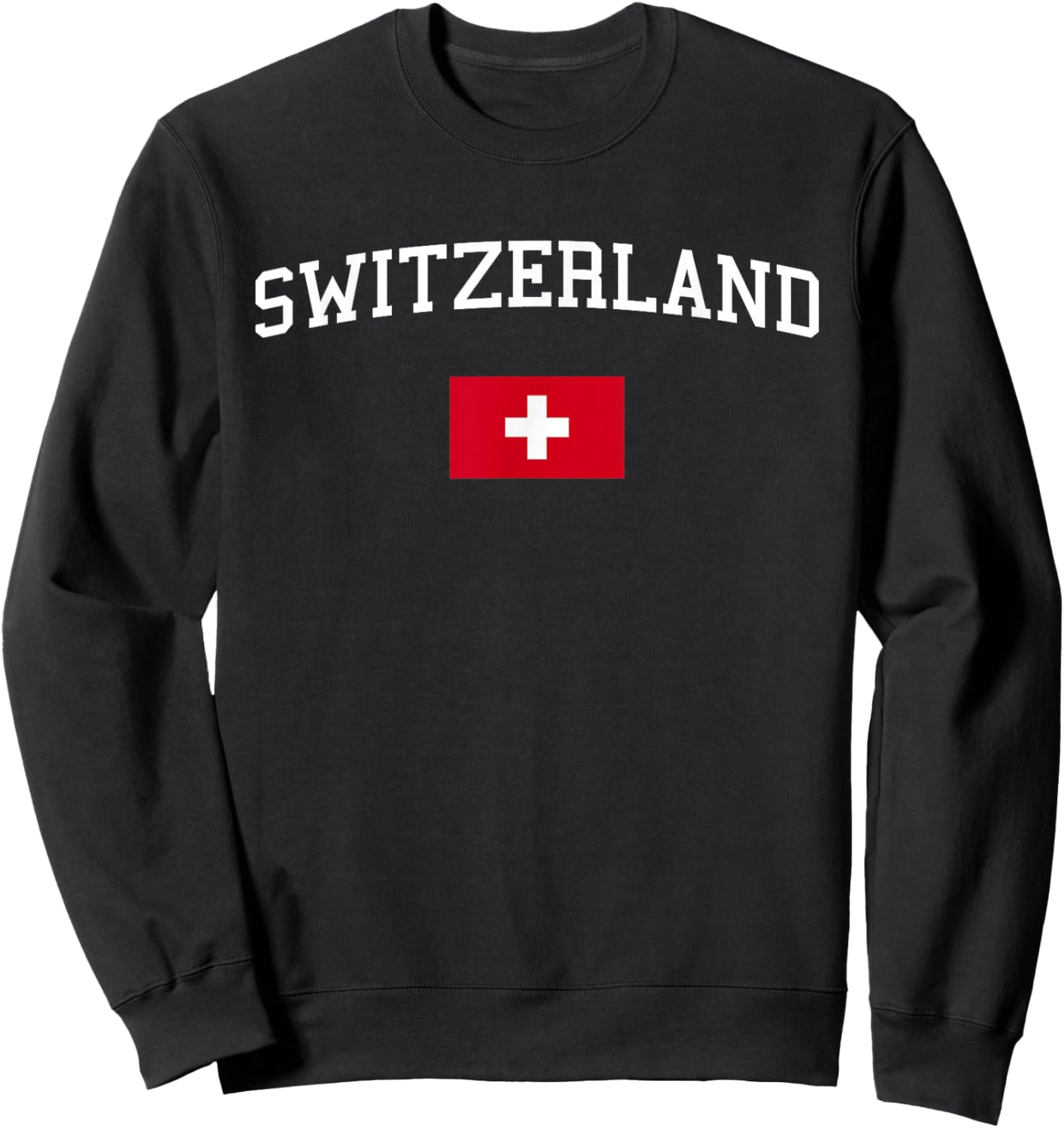 Swiss Flag Men Women Kids Switzerland Sweatshirt - Sweatshirt | Black