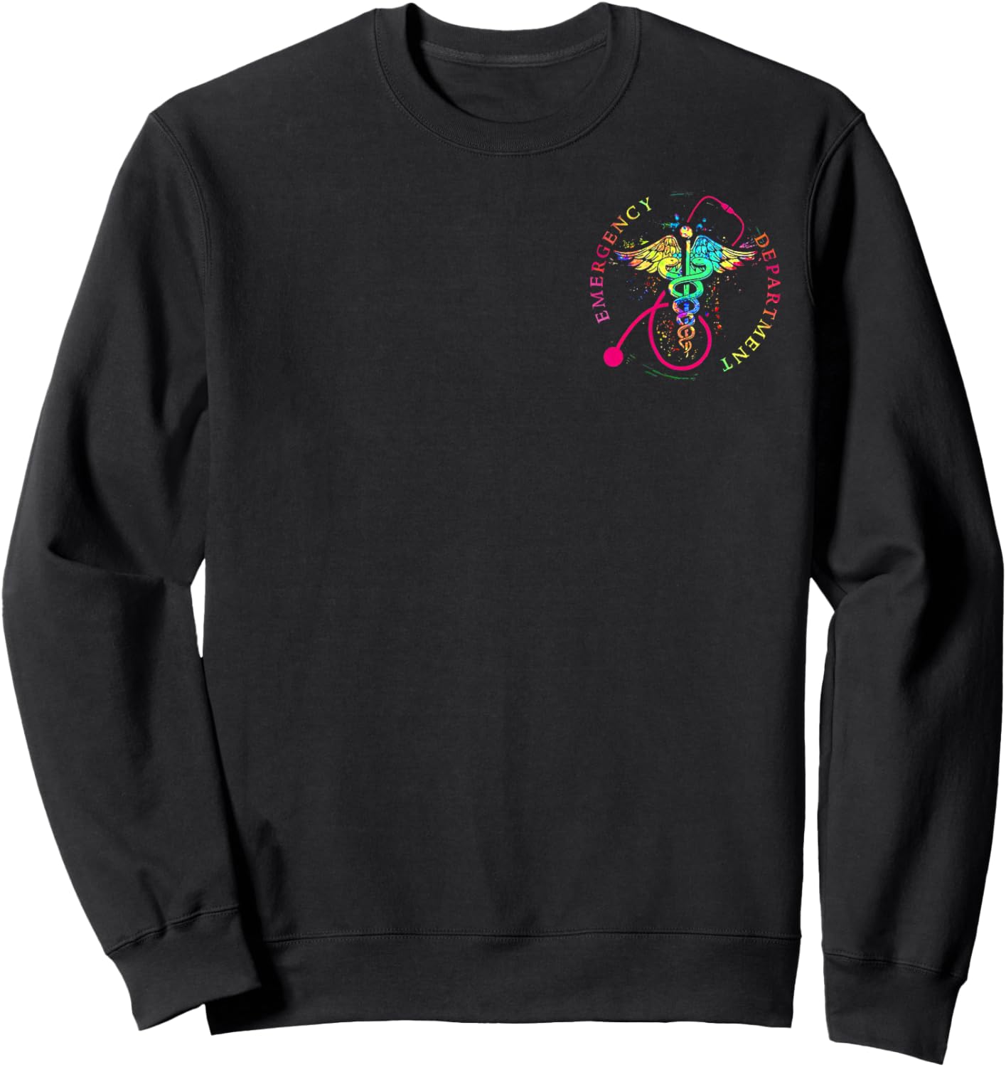 Emergency Department Shirt 2 Sided Emergency Room Healthcare Sweatshirt - Sweatshirt | Black