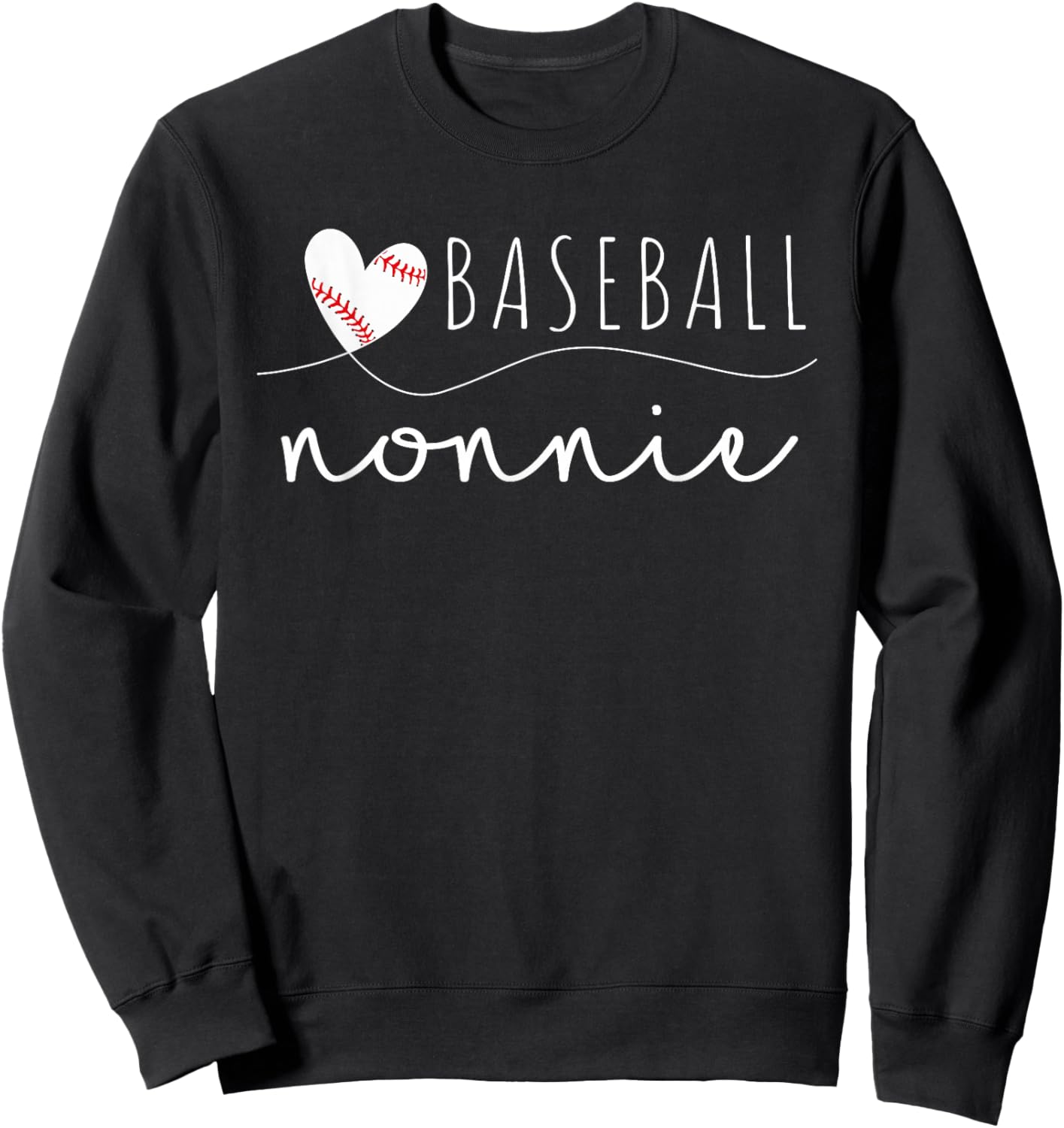 Baseball Nonnie Baseball Heart Family Matching Sweatshirt - Sweatshirt | Black