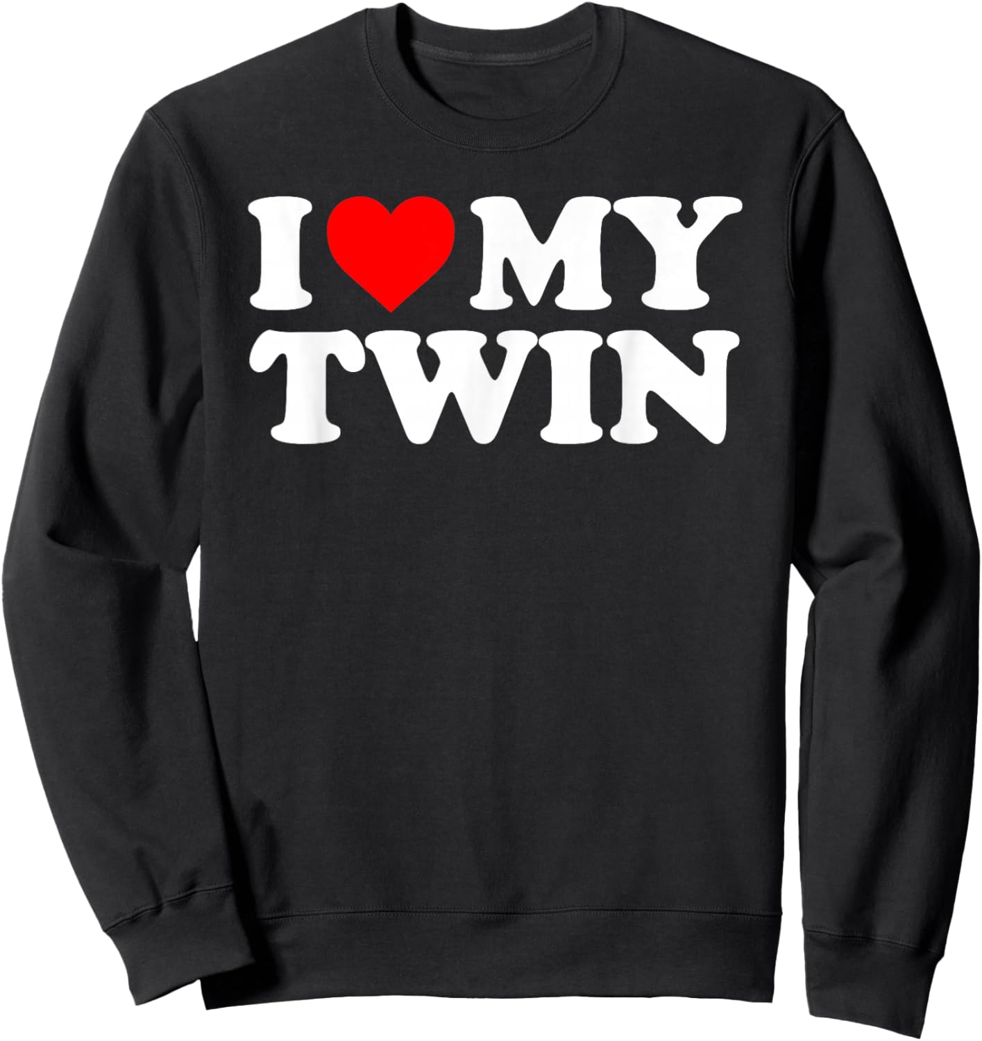 I Love My Twin - Red Heart Sweatshirt - Sweatshirt | Black