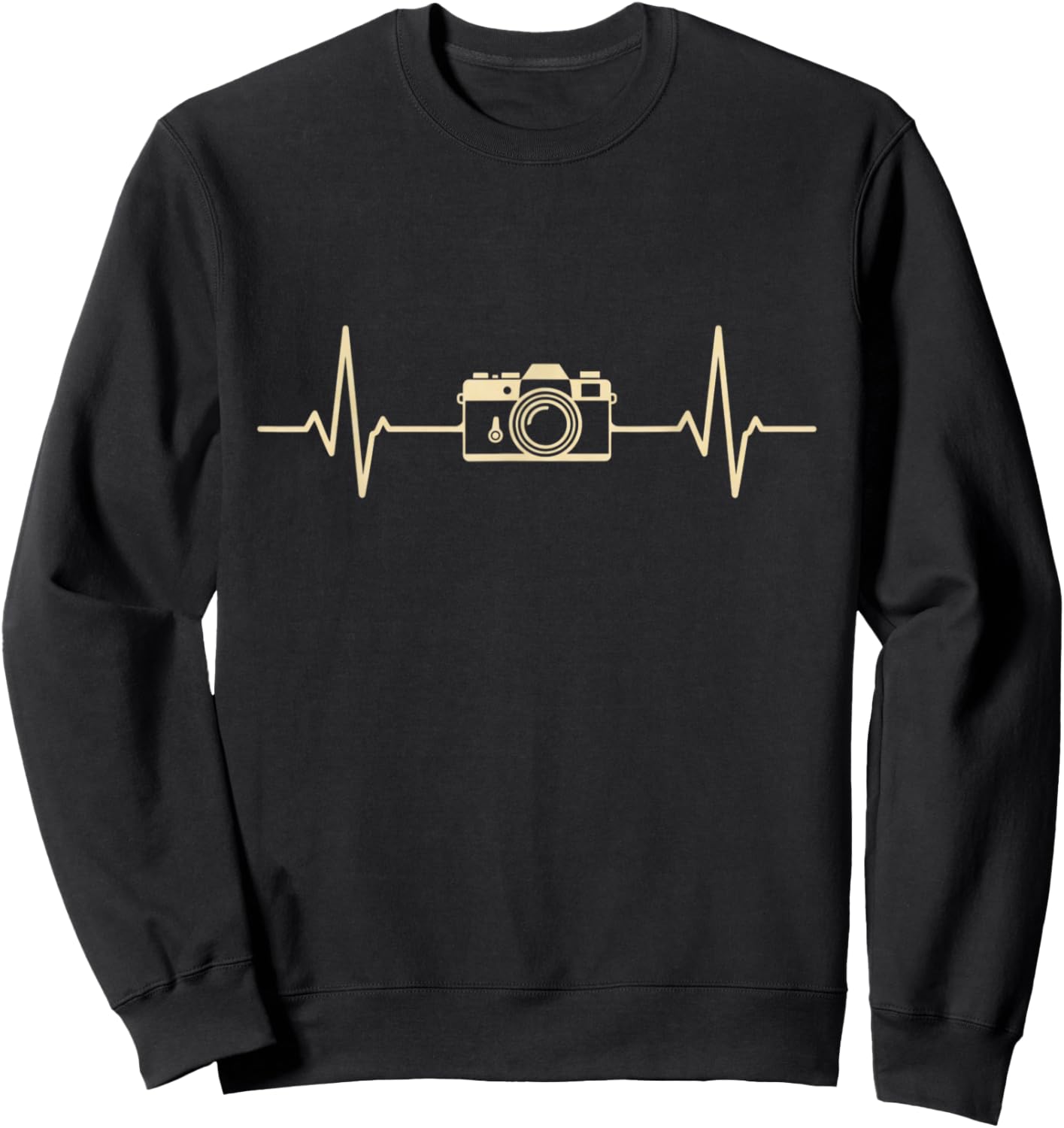 Photographer EKG Heartbeat Camera Photo Art Sweatshirt - Sweatshirt | Black