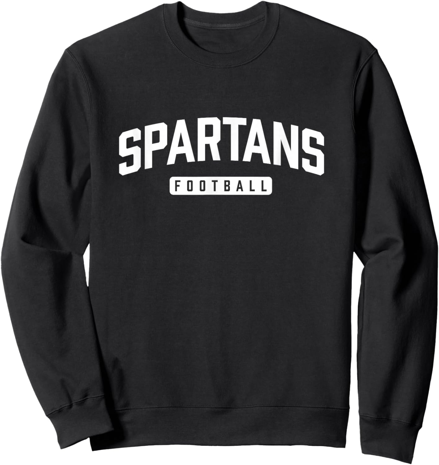 Classic Spartan-Inspired Football Design Sweatshirt - Sweatshirt | Black