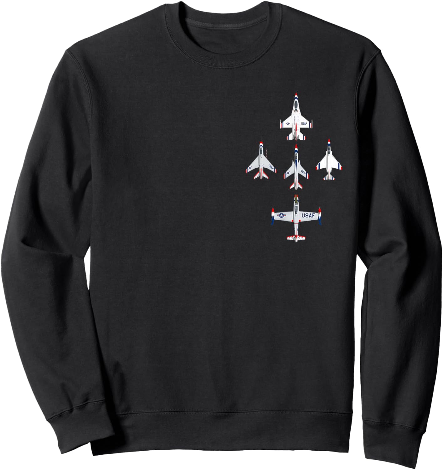 USAF Thunderbirds F16 57th Wing Vintage Airshow Gift (Back) Sweatshirt - Sweatshirt | Black