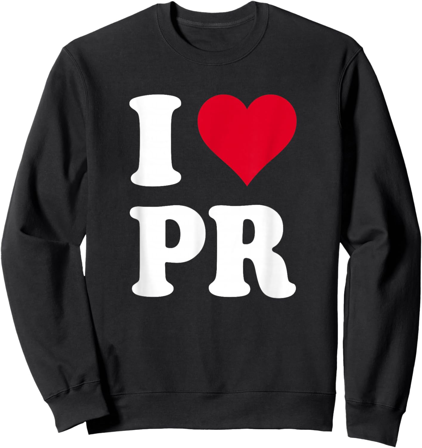 Red Heart I Love PR Sweatshirt - Sweatshirt | Black