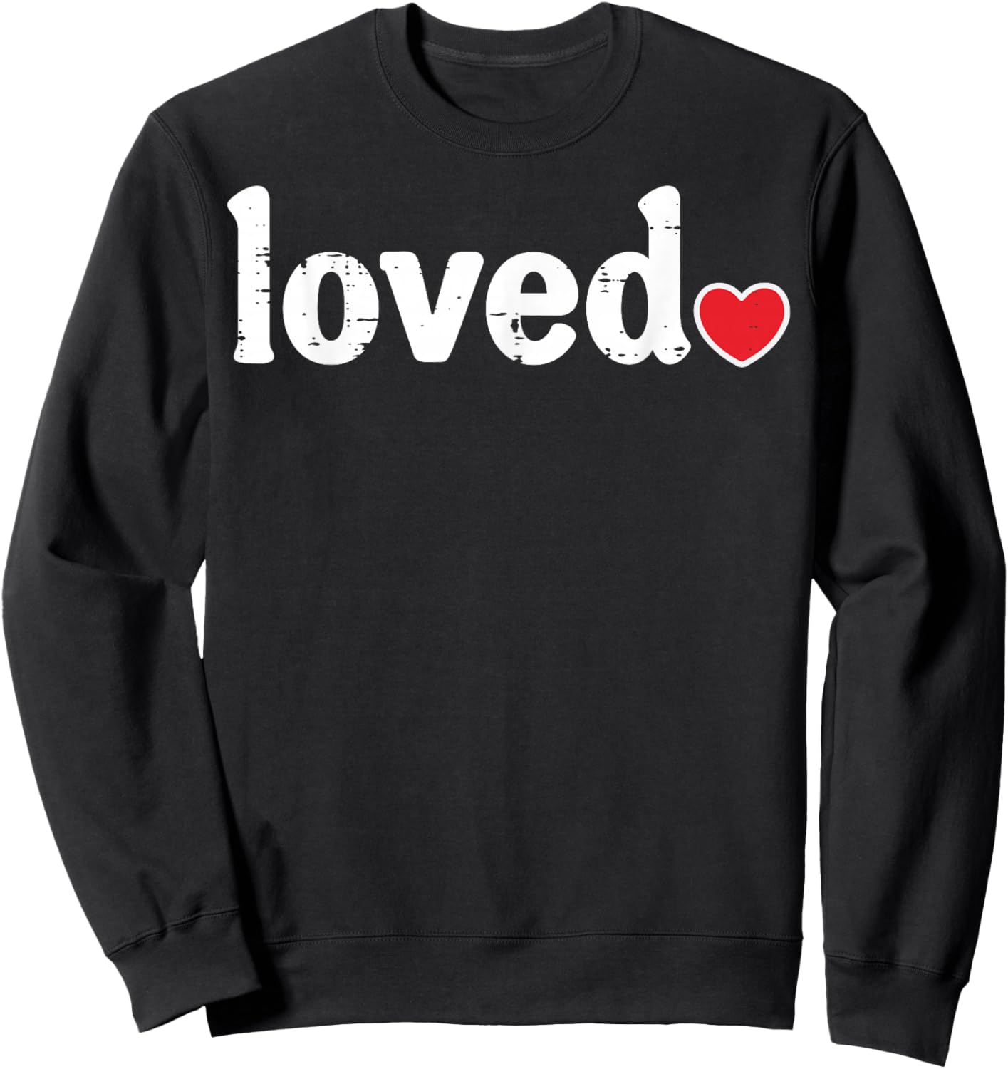 Valentines Day Loved Heart Cute Boys Girls Kids Women Men Sweatshirt - Sweatshirt | Black