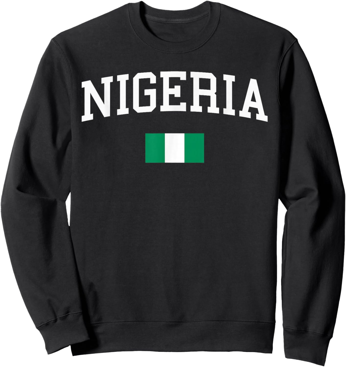 Nigerian Flag Men Women Kids Nigeria Sweatshirt - Sweatshirt | Black