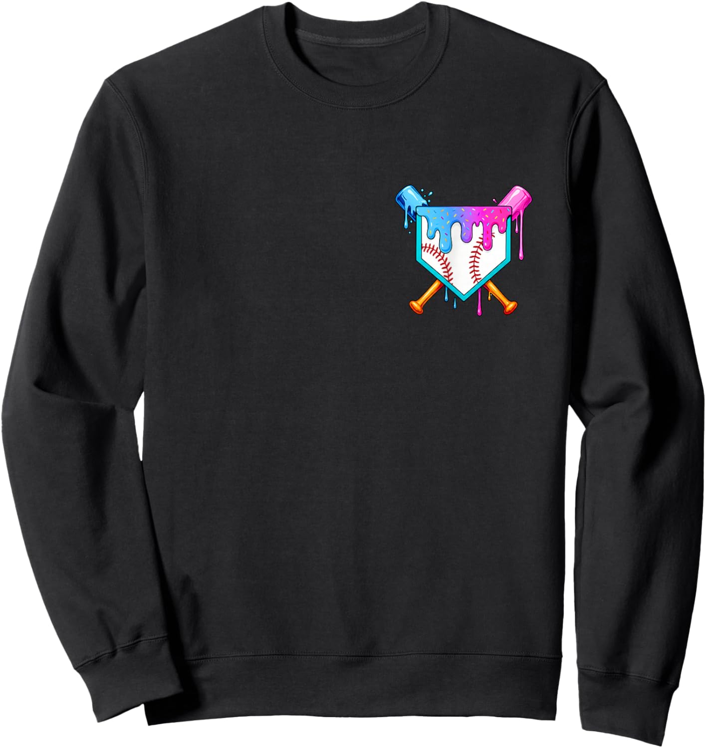 Dripping Baseball Pocket Respect The Drip Boys Baseball Sweatshirt - Sweatshirt | Black