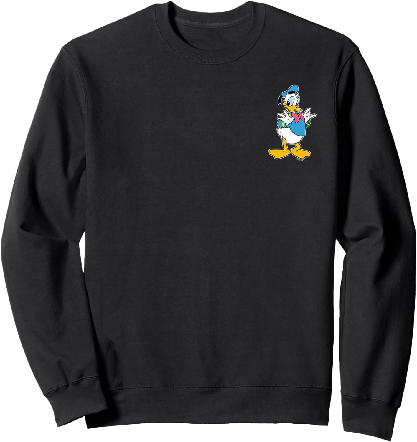 Disney Donald Duck Retro Pose Pocket Logo Sweatshirt - Sweatshirt | Black