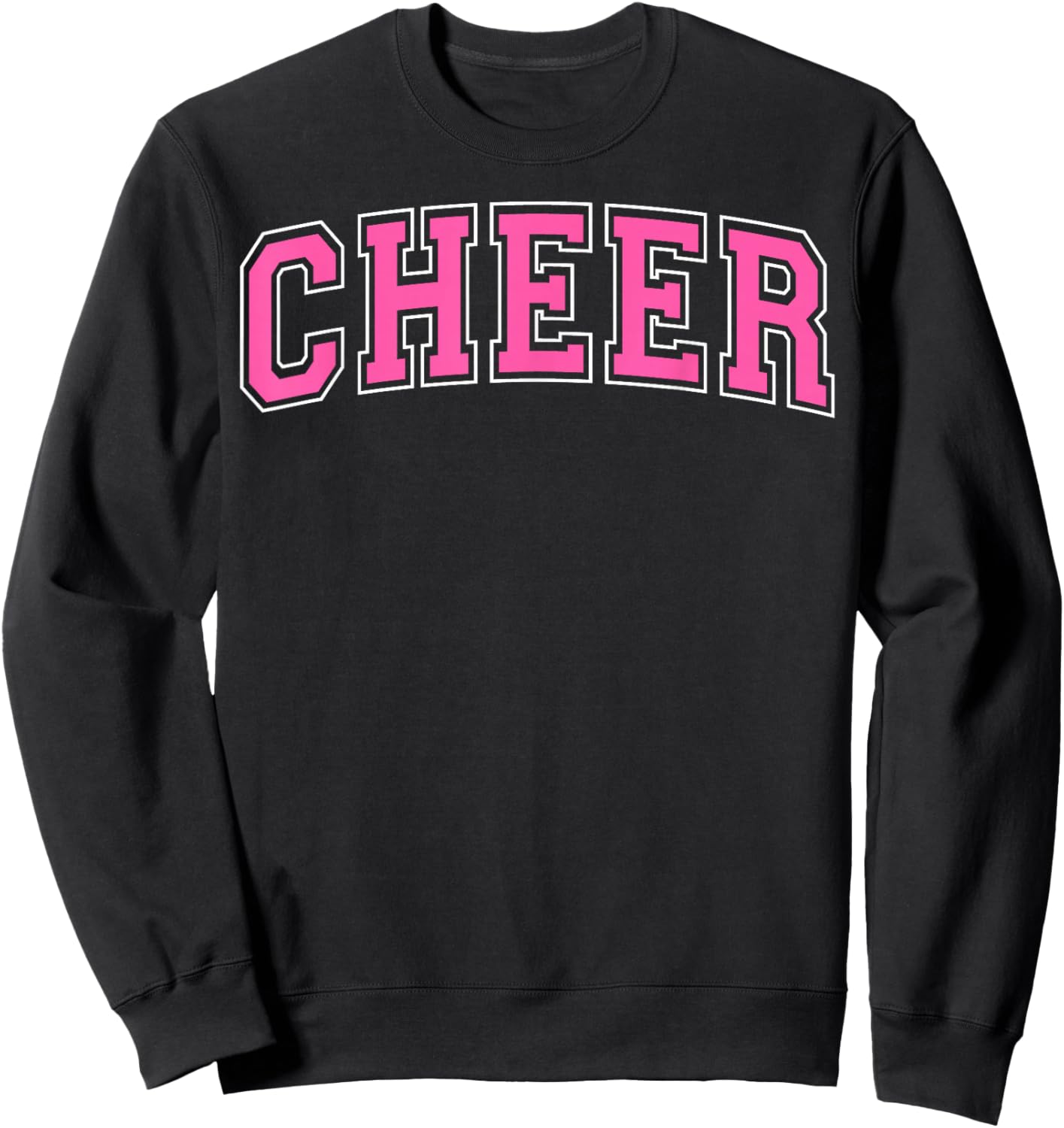 Cheer Varsity Pink and White Cheerleader Cheerleading Sweatshirt - Sweatshirt | Black