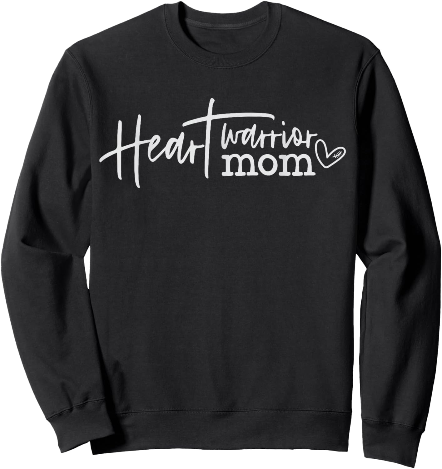 Heart Disease Awareness Surgery Warrior Mom Heartbeat CHD Sweatshirt - Sweatshirt | Black