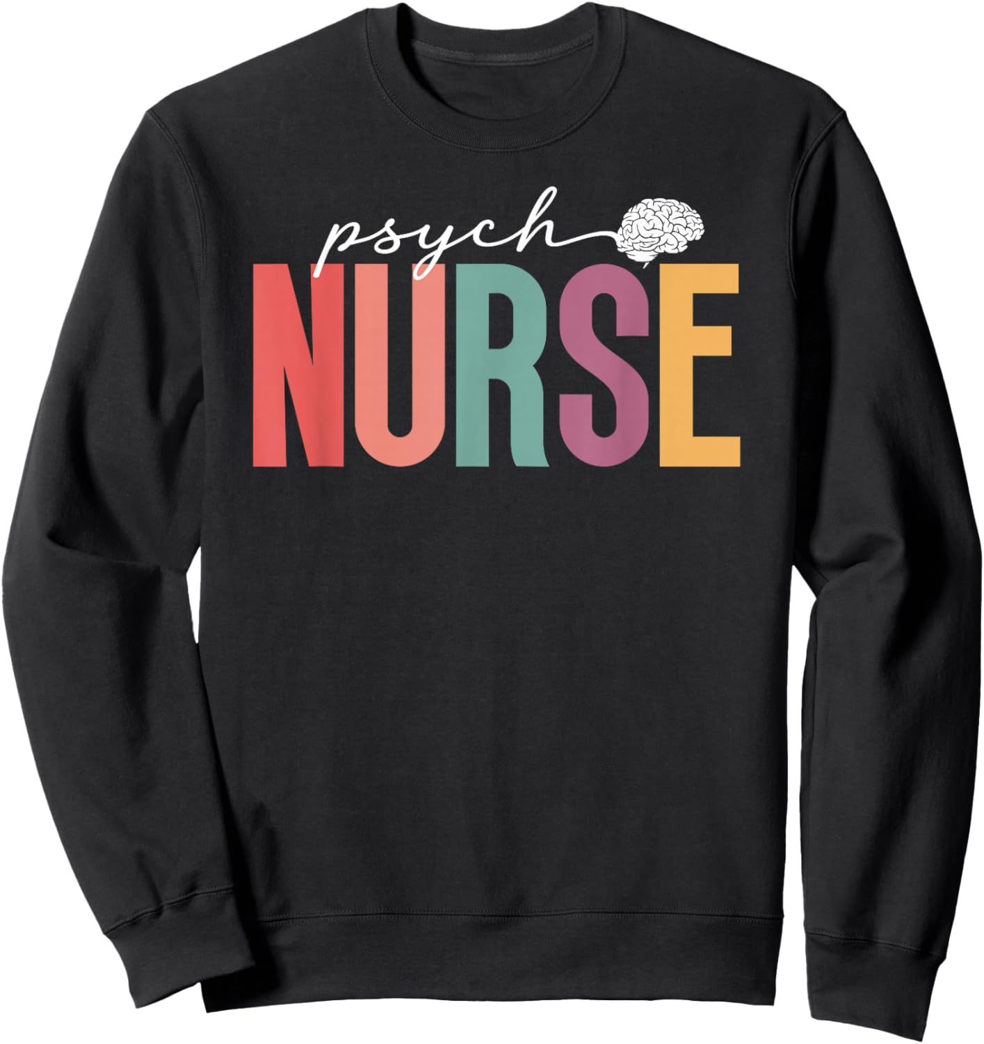 Boho Psych Nurse Appreciation Psychiatric Nurse Sweatshirt - Sweatshirt | Black