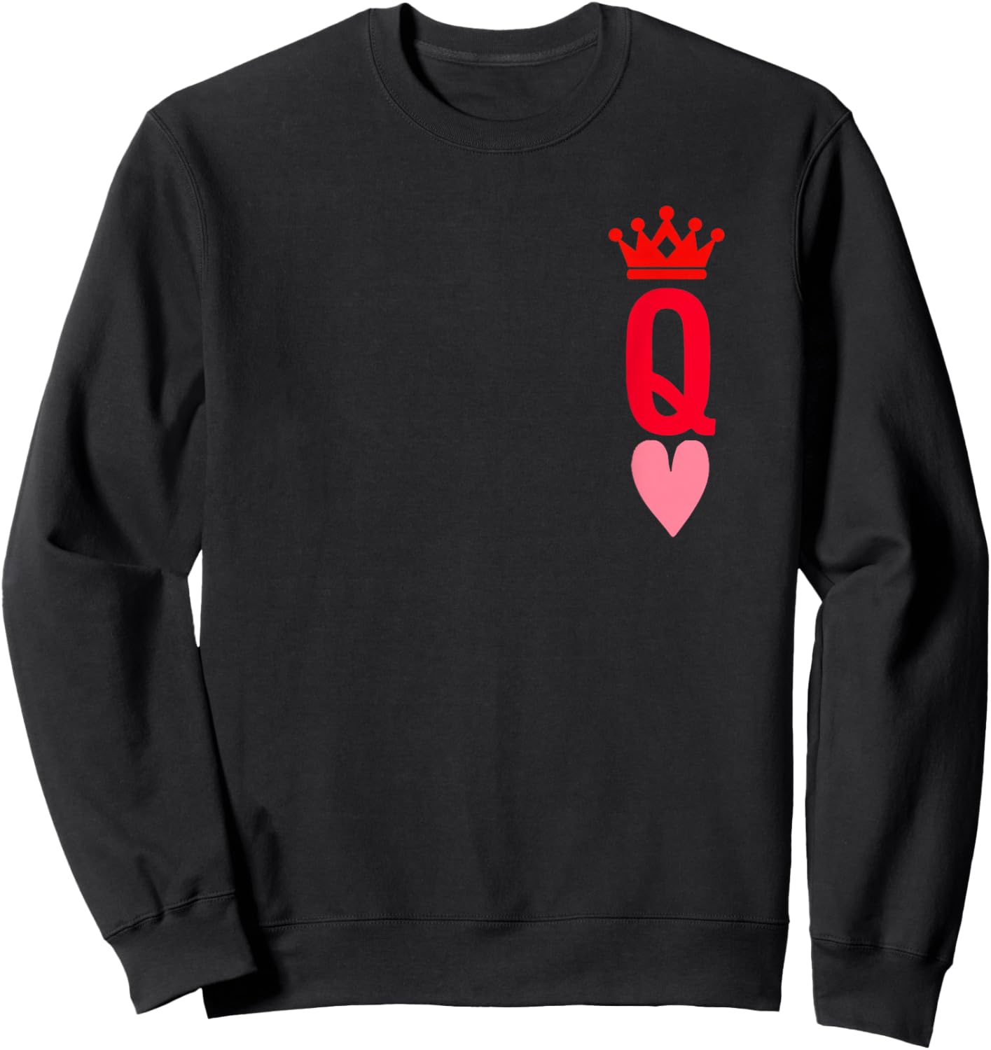 Queen Heart Valentines Sweatshirt - Sweatshirt | Black