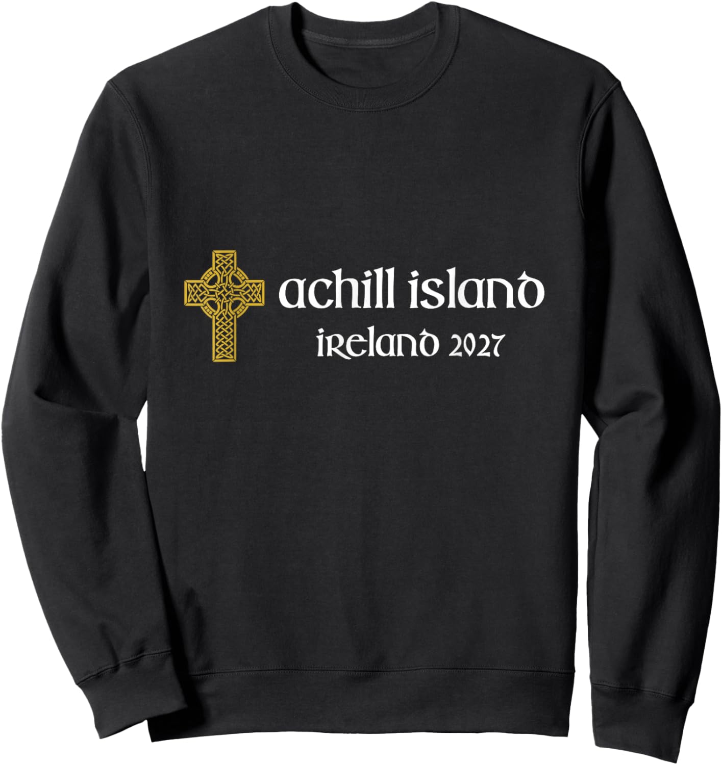 Achill Island Mayo Ireland 2027 Celtic Cross Sweatshirt - Sweatshirt | Black