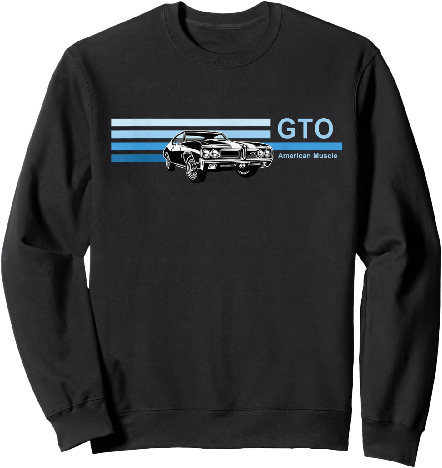 Vintage 1969 GTO, Classic Cars, American Muscle CAR Art, Blu Sweatshirt - Sweatshirt | Black