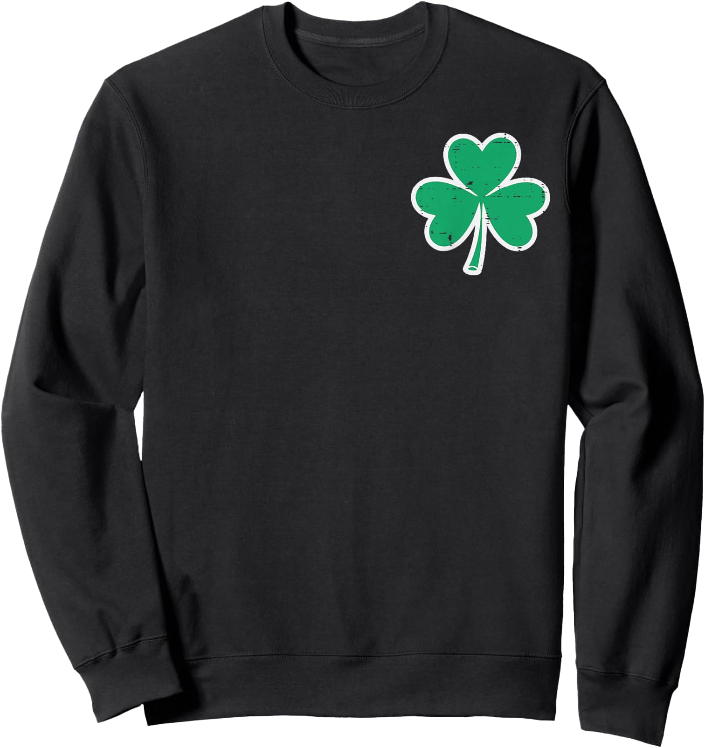 St Patricks Day Clover Pocket Saint Pattys Men Women Kids Sweatshirt - Sweatshirt | Black